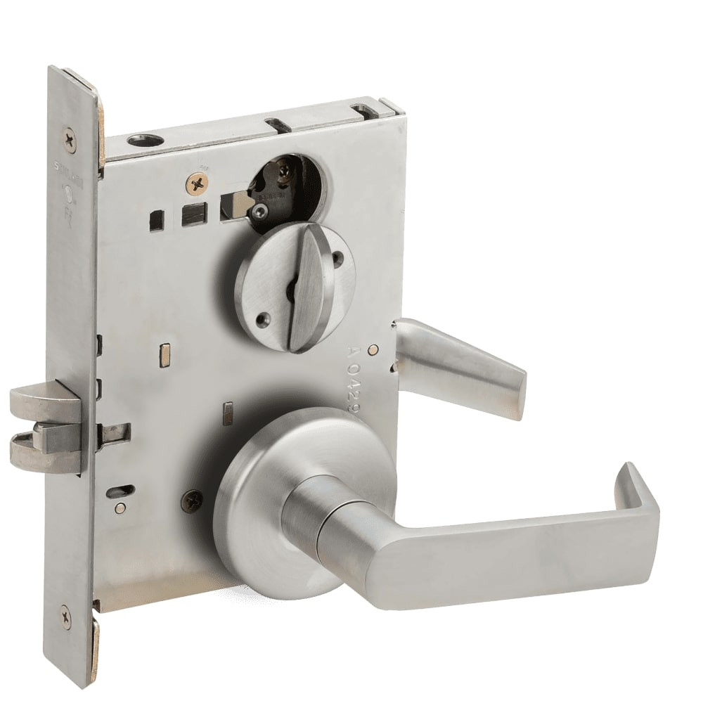 LV9040-06B-626 Schlage L Series Vandlgard - Privacy Commercial Mortise Lock with 06 Cast Lever - B Rose Design in Satin Chrome