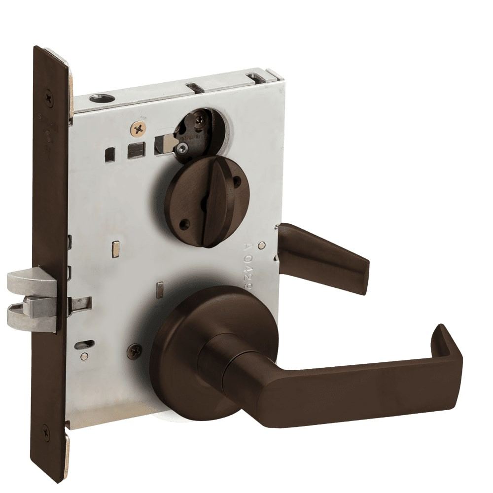 LV9040-06B-613 Schlage L Series Vandlgard - Privacy Commercial Mortise Lock with 06 Cast Lever - B Rose Design in Oil Rubbed Bronze