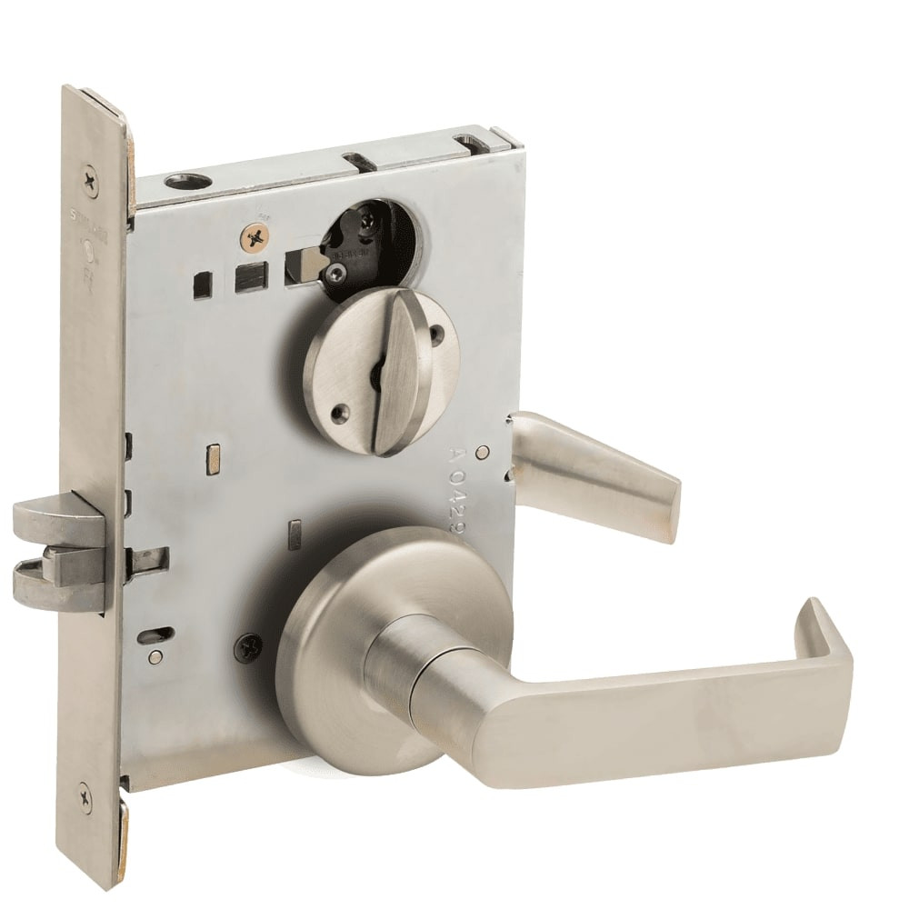 LV9040-06B-619 Schlage L Series Vandlgard - Privacy Commercial Mortise Lock with 06 Cast Lever - B Rose Design in Satin Nickel