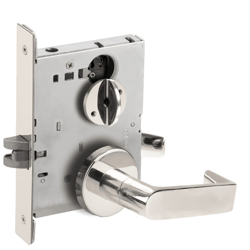 LV9040-06B-629 Schlage L Series Vandlgard - Privacy Commercial Mortise Lock with 06 Cast Lever - B Rose Design in Bright Stainless Steel