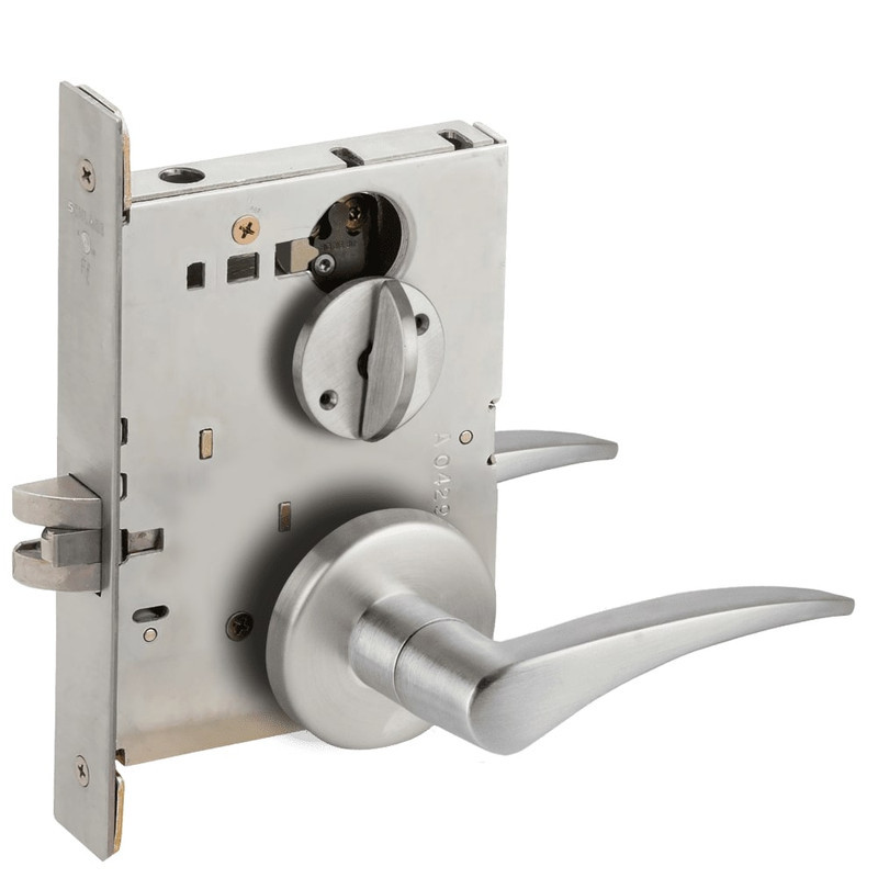 LV9040-12B-630-RH Schlage L Series Vandlgard - Privacy Commercial Mortise Lock with 12 Cast Lever - B Rose Design in Satin Stainless Steel