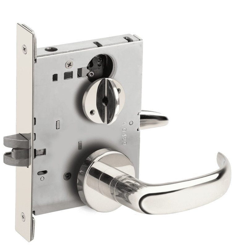 LV9040-17A-629 Schlage L Series Vandlgard - Privacy Commercial Mortise Lock with 17 Cast Lever - A Rose Design in Bright Stainless Steel