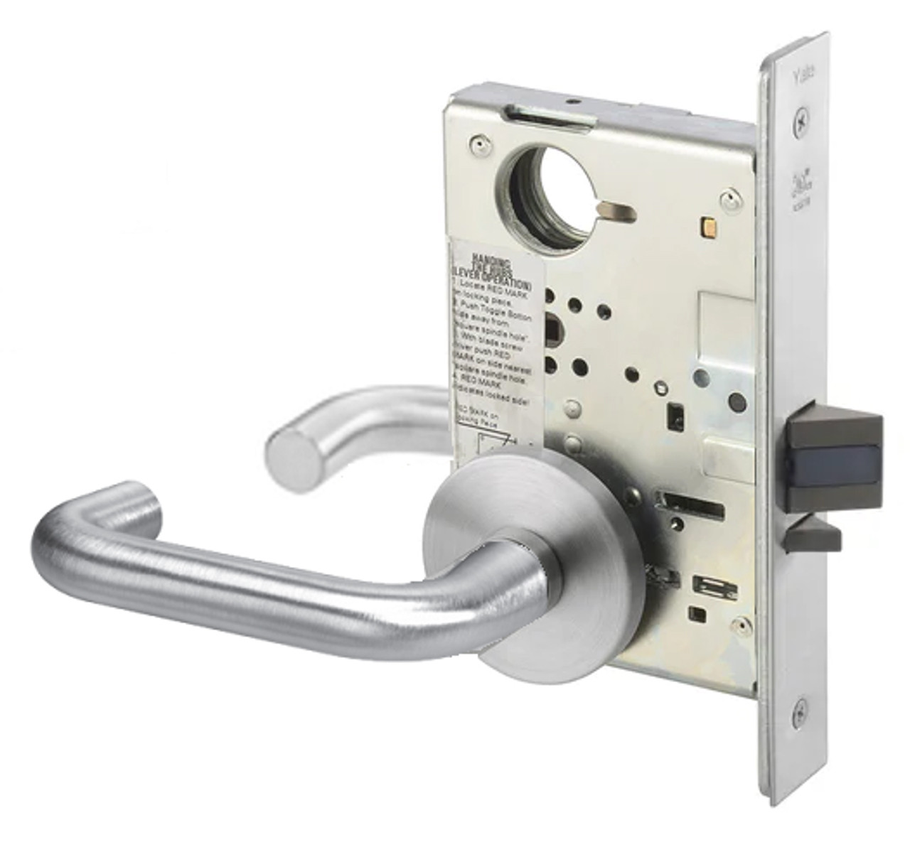 CRR8830-2FL-626-ISFICLC Yale 8800FL Series Double Cylinder Mortise Asylum Locks with Carmel Lever Lock Prepped for SFIC in Satin Chrome
