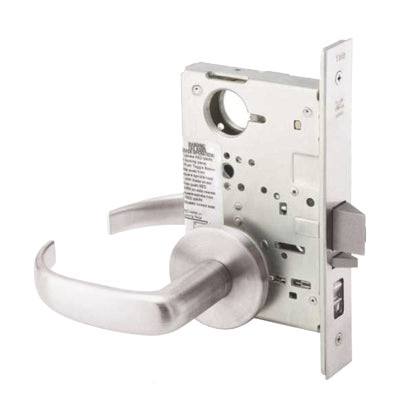 PBR8809FL-625-LC Yale 8800FL Series Less Cylinder Mortise Classroom w/ Thumbturn Locks with Pacific Beach Lever in Bright Chrome
