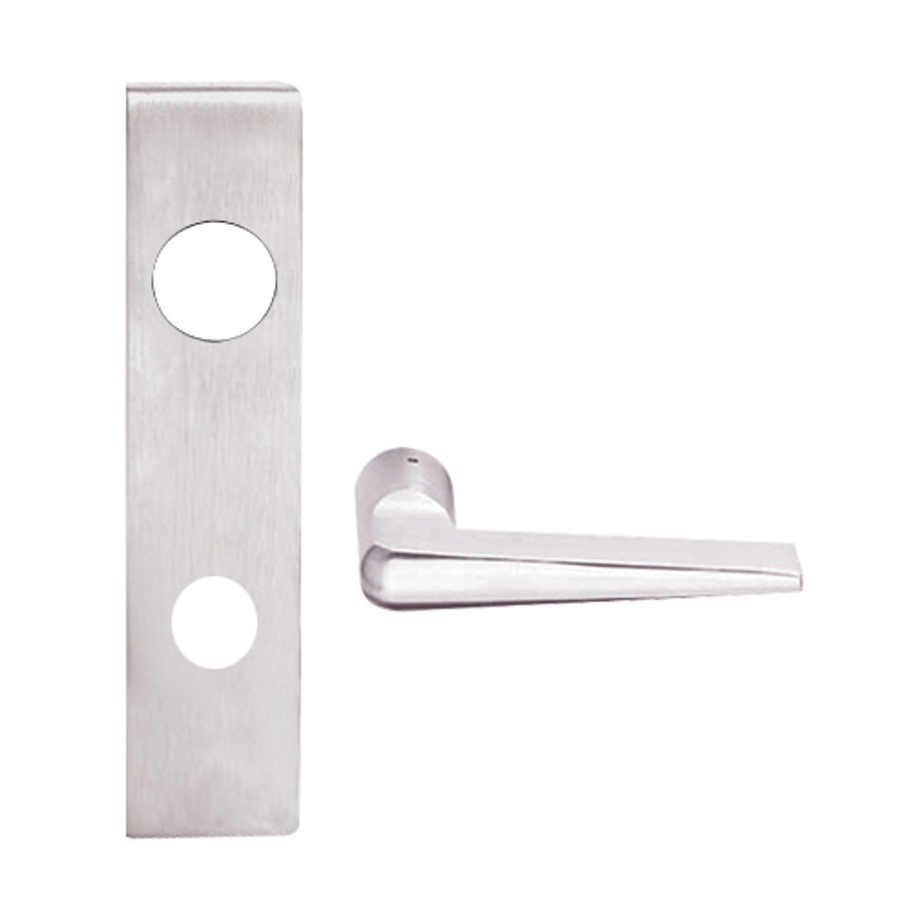 L9050B-05L-629 Schlage L Series Entrance Commercial Mortise Lock with 05 Cast Lever Design Prepped for SFIC in Bright Stainless Steel
