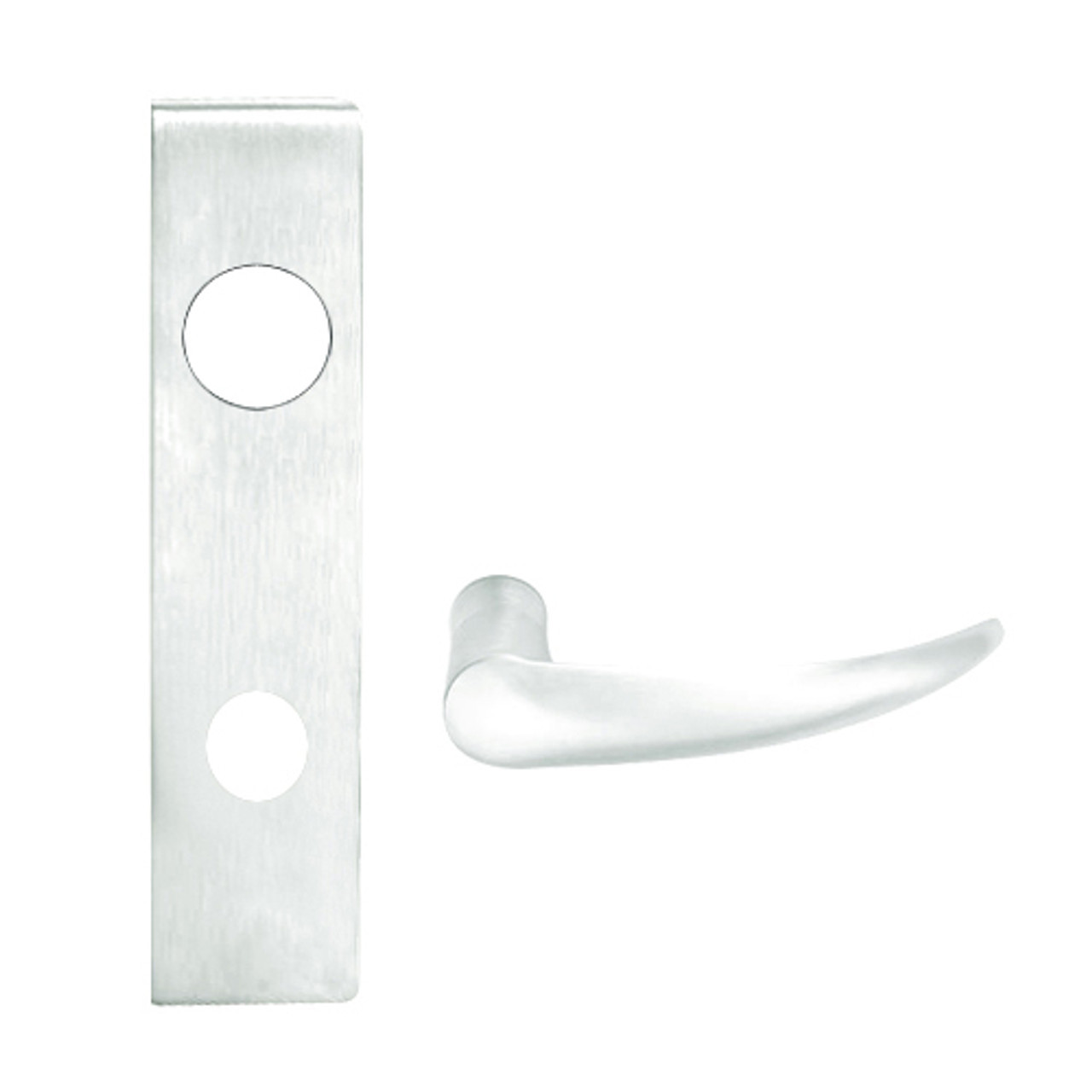 L9050B-OME-L-619 Schlage L Series Entrance Commercial Mortise Lock with Omega Lever Design Prepped for SFIC in Satin Nickel