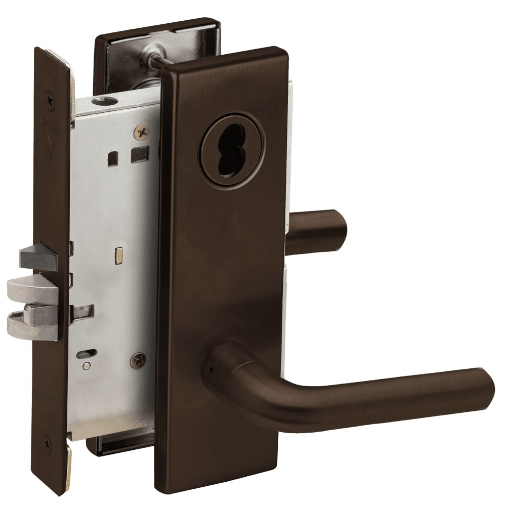 L9050B-02N-613-RX Schlage L Series Entrance Commercial - Request to Exit Mortise Lock with 02 Cast Lever Design Prepped for SFIC in Oil Rubbed Bronze