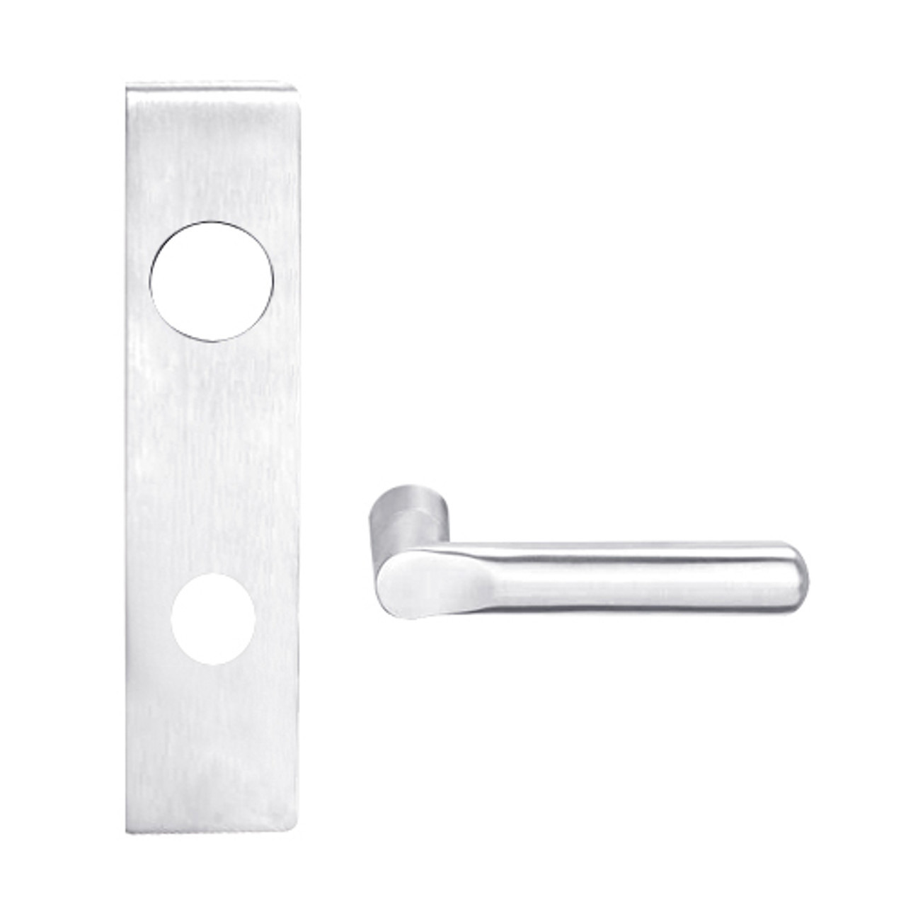 L9050B-18L-625-LX Schlage L Series Entrance Commercial - Latchbolt Monitor Mortise Lock with 18 Cast Lever Design Prepped for SFIC in Bright Chrome