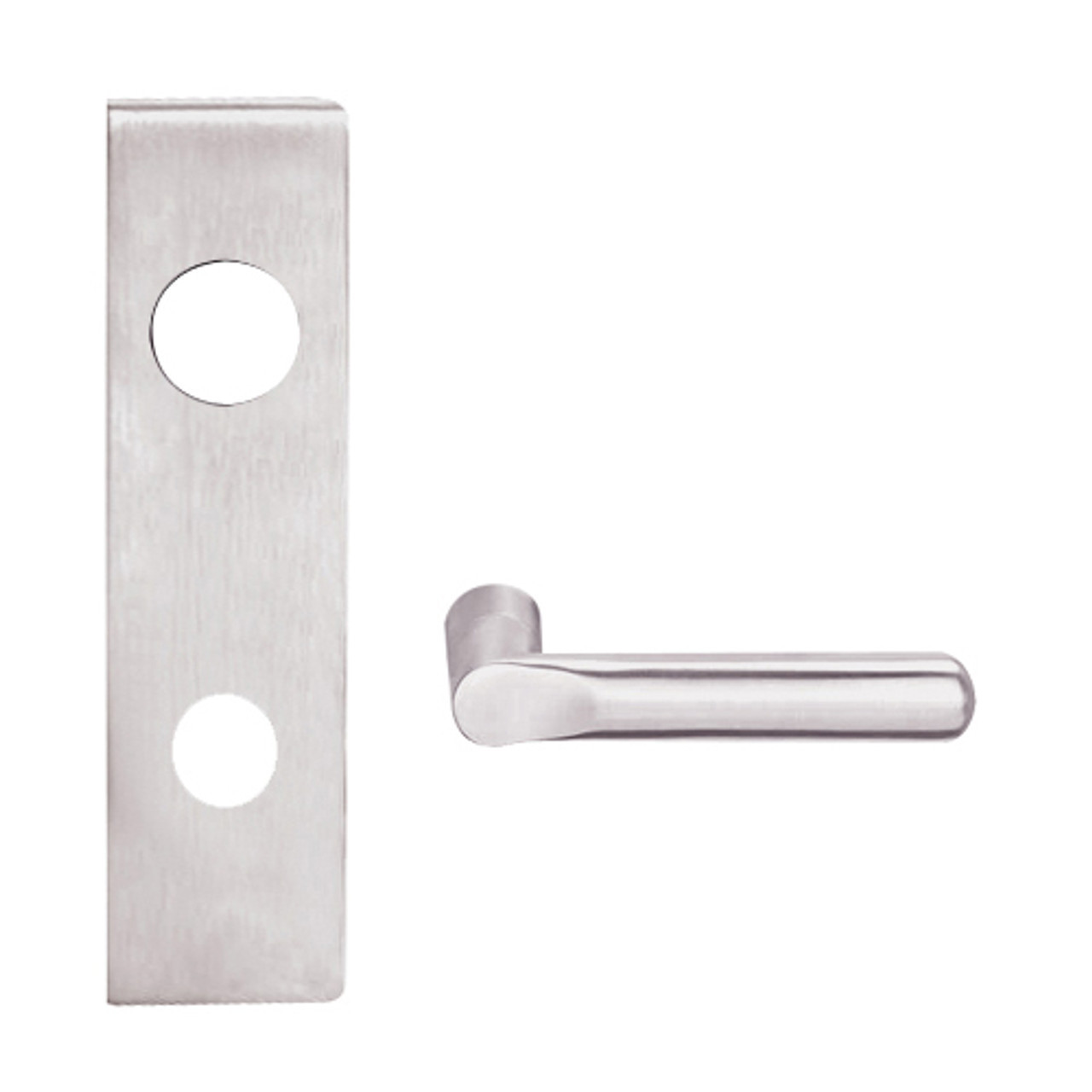 L9050J-18N-629-LX Schlage L Series Entrance Commercial - Latchbolt Monitor Mortise Lock with 18 Cast Lever Design Prepped for FSIC in Bright Stainless Steel