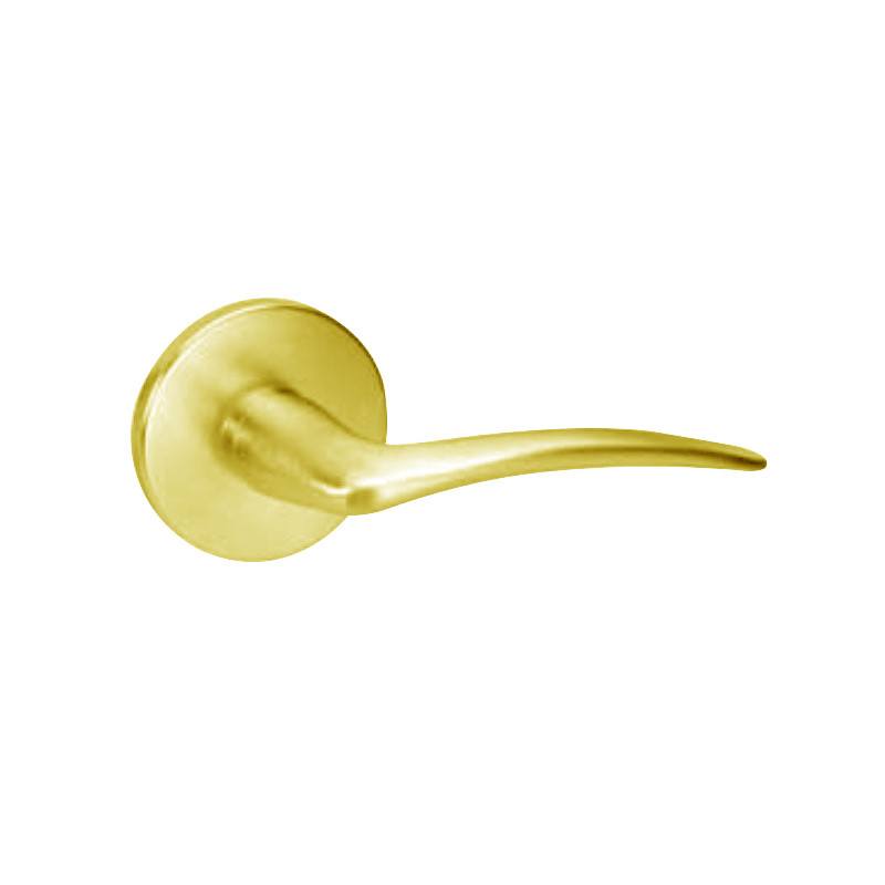 ARR8860FL-605-LH-LC Yale 8800FL Series Less Cylinder with Deadbolt Mortise Entrance or Storeroom Lock with Indicator with Arcadia Lever - Left-Handed in Bright Brass