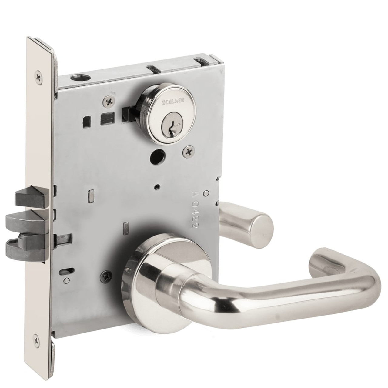 L9080P-03A-625-RX Schlage L Series Storeroom Commercial - Request to Exit Mortise Lock with 03 Cast Lever Design in Bright Chrome L9080P-03A-625-RX Schlage L Series Storeroom Commercial - Request to Exit Mortise Lock with 03 Cast Lever Design in Bright Chrome