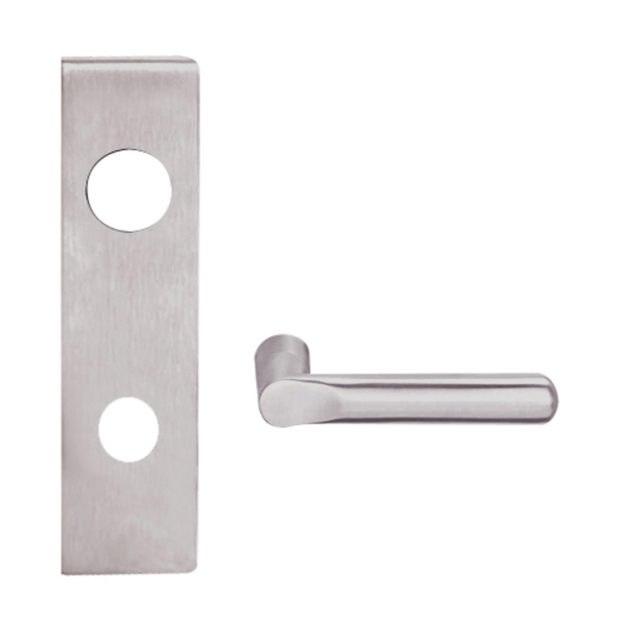 L9080J-18N-630-LX Schlage L Series Storeroom Commercial - Latchbolt Monitor Mortise Lock with 18 Cast Lever Design Prepped for FSIC in Satin Stainless Steel
