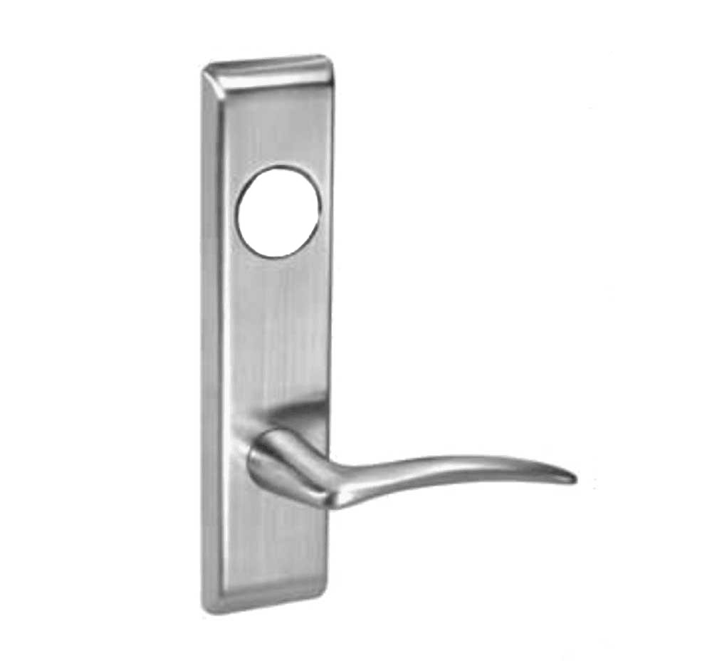 ARCN8824FL-626-LH-LC Yale 8800FL Series Less Cylinder Mortise Hold Back Locks with Arcadia Lever - Left-Handed in Satin Chrome