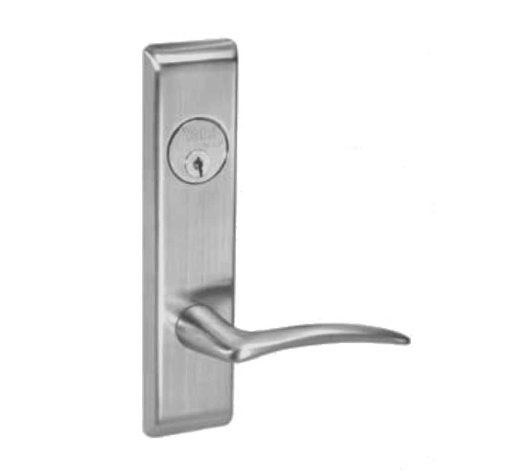 ARCN8847FL-630-RH-ICLC Yale 8800FL Series Single Cylinder with Deadbolt Mortise Entrance Lock with Indicator with Arcadia Lever - Right-Handed Lock Prepped LFIC in Satin Stainless Steel