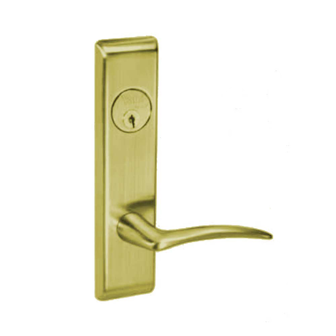 ARCN8829FL-606-LH-ICLC Yale 8800FL Series Single Cylinder Mortise Closet Locks with Arcadia Lever - Left-Handed Lock Prepped LFIC in Satin Brass
