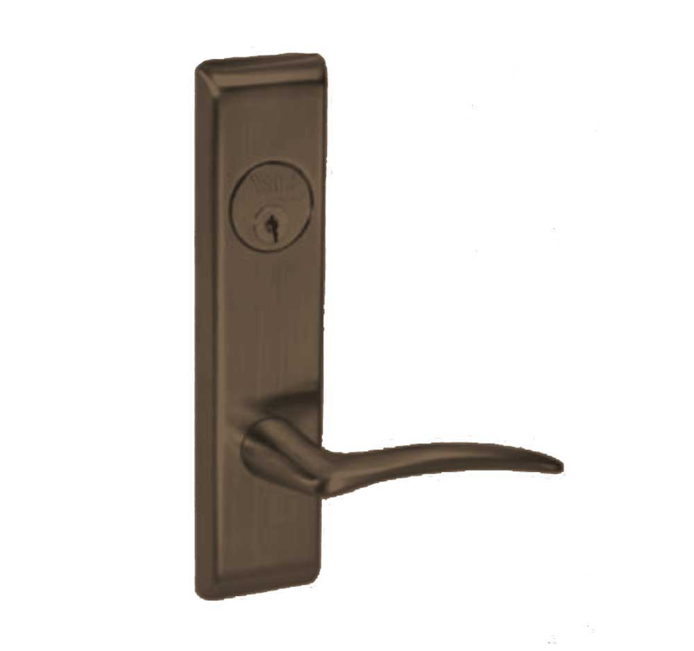 ARCN8864FL-613E-LH-ICLC Yale 8800FL Series Single Cylinder Mortise Bathroom Lock with Indicator with Arcadia Lever - Left-Handed Lock Prepped LFIC in Dark Satin Bronze