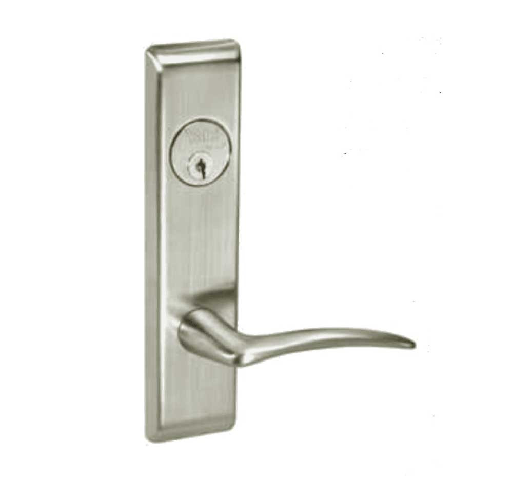 ARCN8861FL-629-RH-SFICLC Yale 8800FL Series Single Cylinder with Deadbolt Mortise Dormitory or Storeroom Lock with Indicator with Arcadia Lever - Right-Handed Lock Prepped SFIC in Bright Stainless Steel