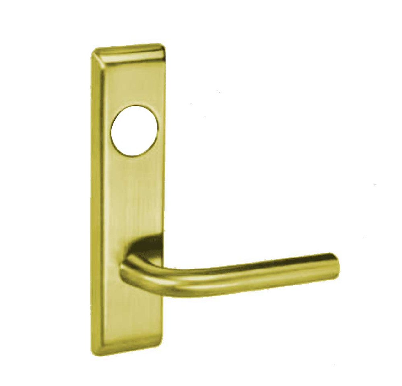 PNCN8847FL-605-LC Yale 8800FL Series Less Cylinder with Deadbolt Mortise Entrance Lock with Indicator with Pinehurst Lever in Bright Brass