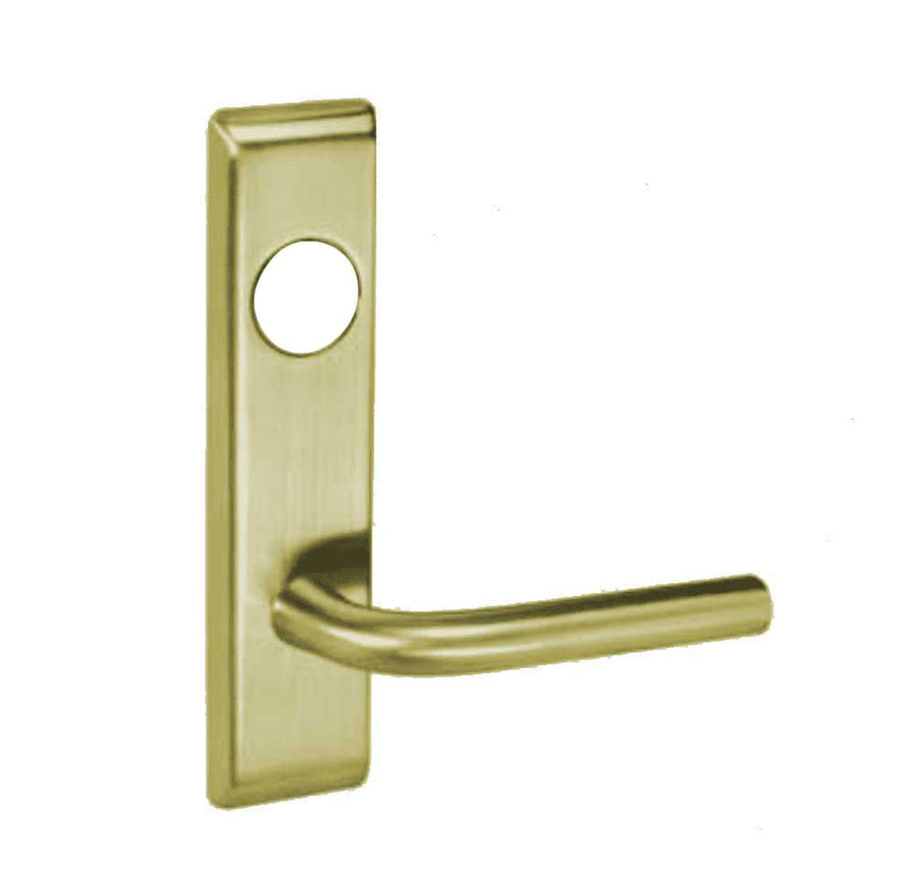 PNCN8808-2FL-606-LC Yale 8800FL Series Less Cylinder Mortise Classroom Locks with Pinehurst Lever in Satin Brass