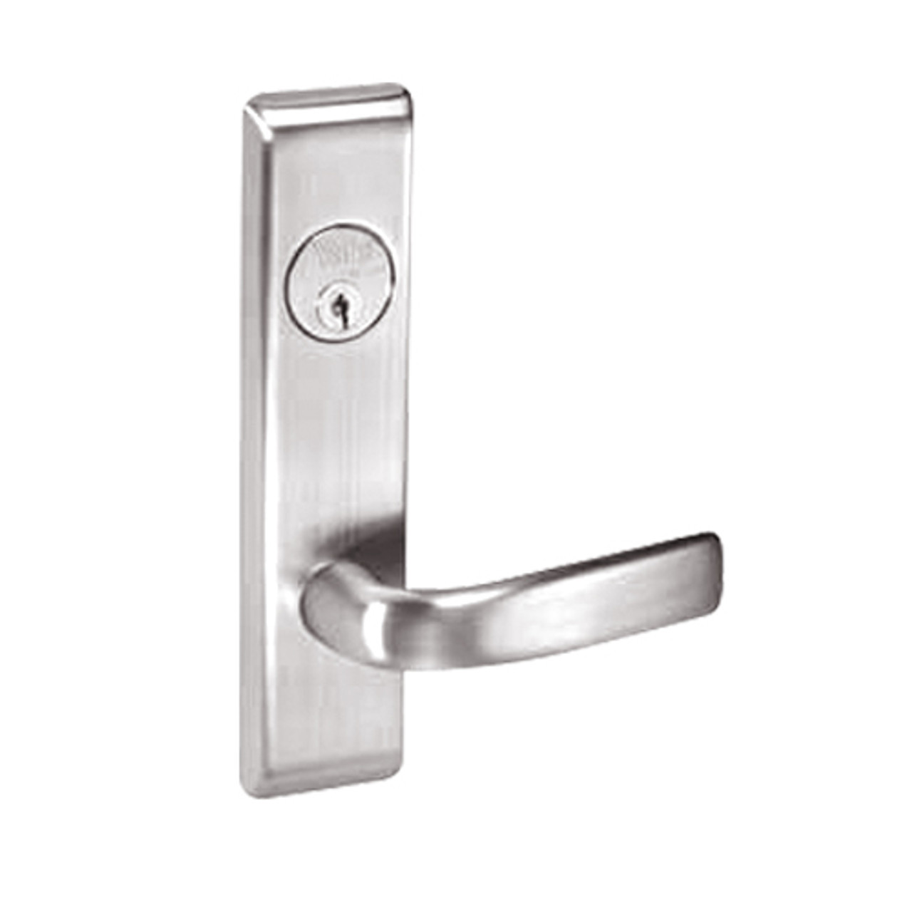 JNCN8822FL-629-LC Yale 8800FL Series Less Cylinder with Deadbolt Mortise Bathroom Lock with Indicator with Jefferson Lever in Bright Stainless Steel