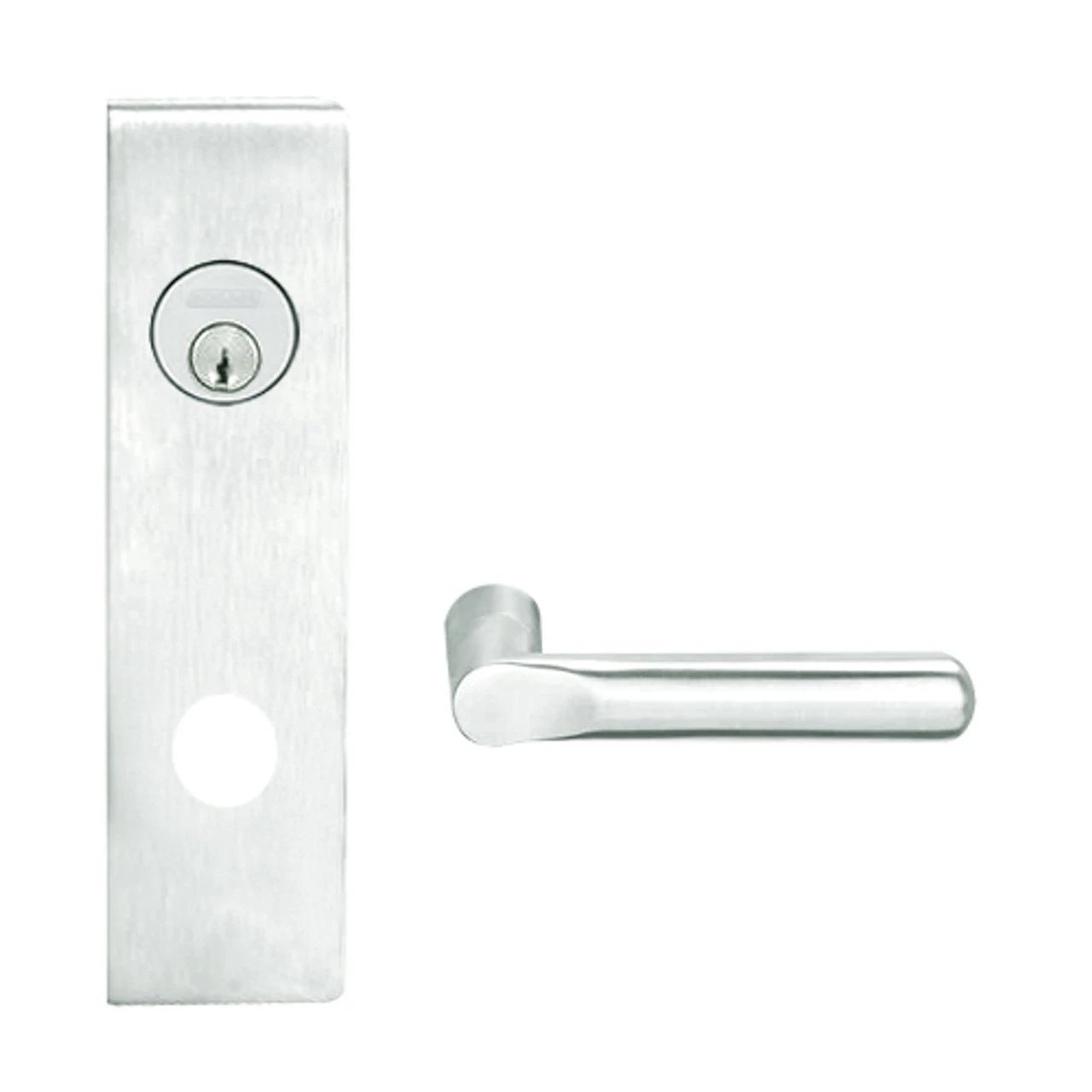 L9076P-18N-619 Schlage L Series Classroom Holdback - Request to Exit Mortise Lock with 18 Cast Lever Design in Satin Nickel
