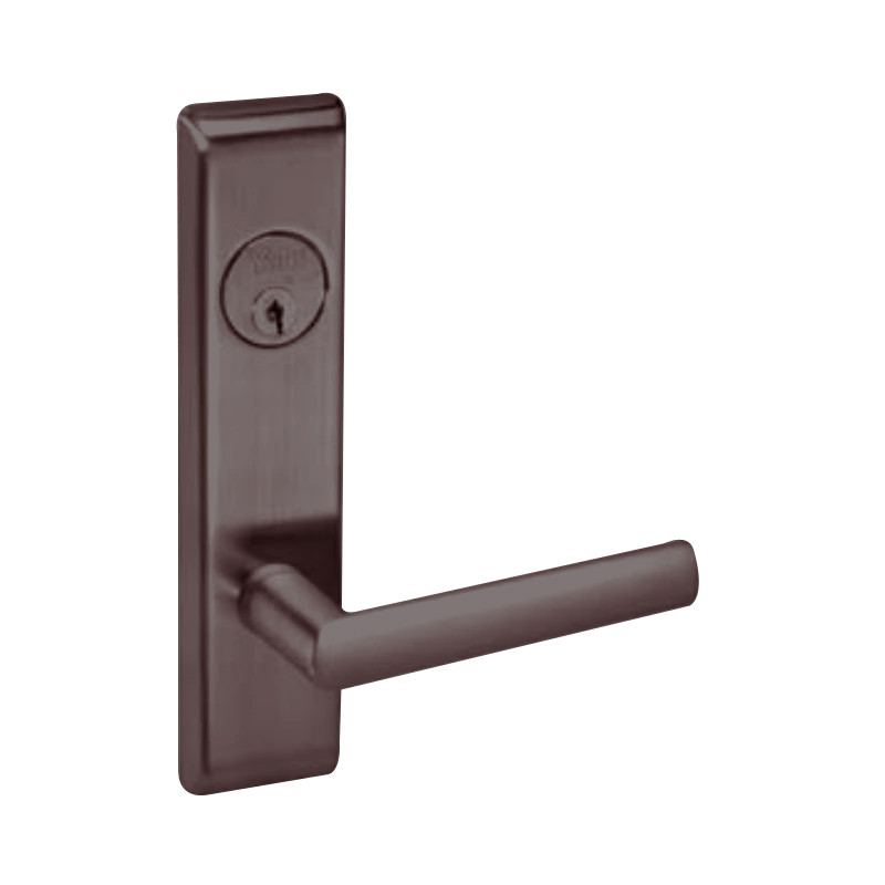 VICN8861FL-613E-LC Yale 8800FL Series Less Cylinder with Deadbolt Mortise Dormitory or Storeroom Lock with Indicator with Virginia Lever in Dark Satin Bronze