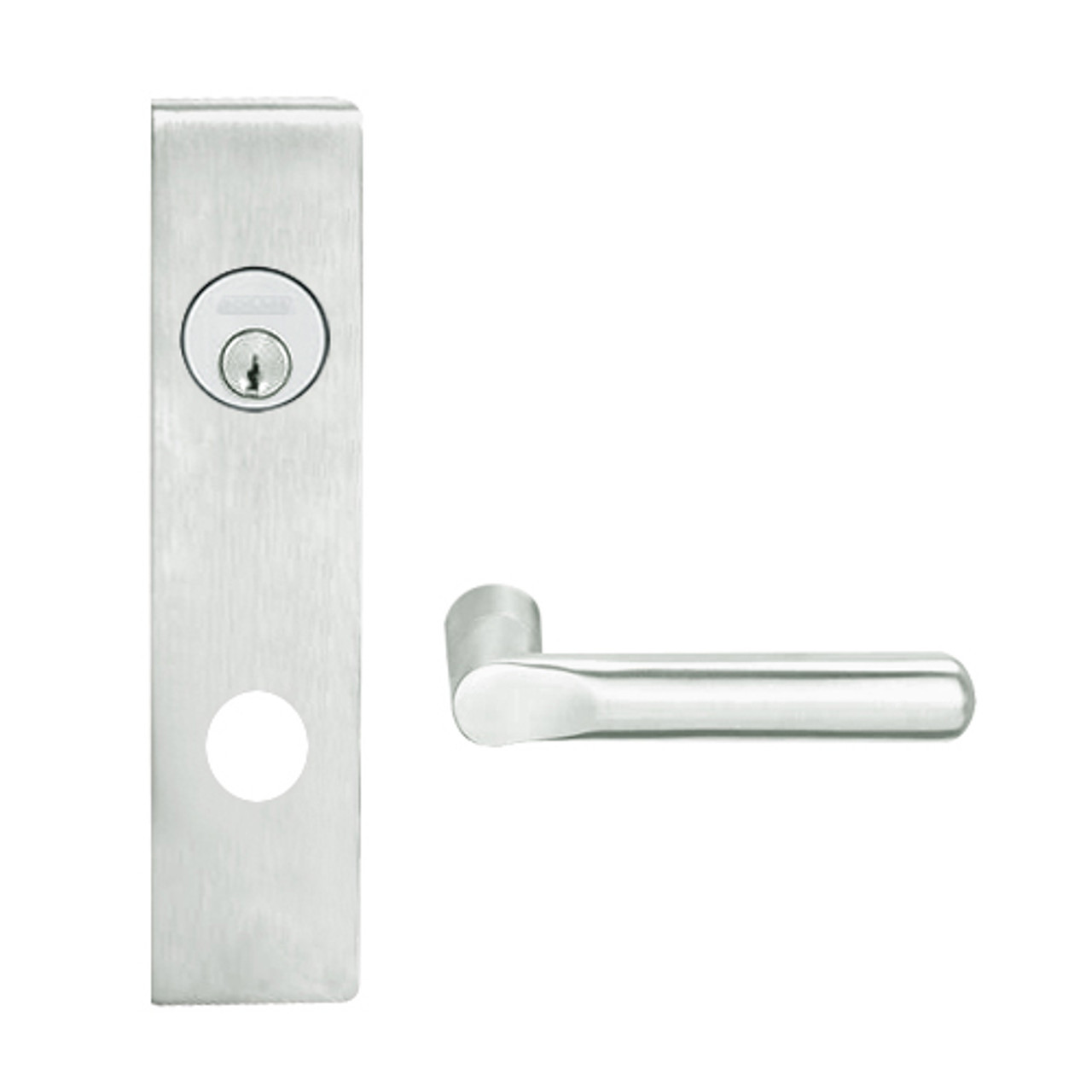 L9076P-18L-619 Schlage L Series Classroom Holdback - Request to Exit Mortise Lock with 18 Cast Lever Design in Satin Nickel