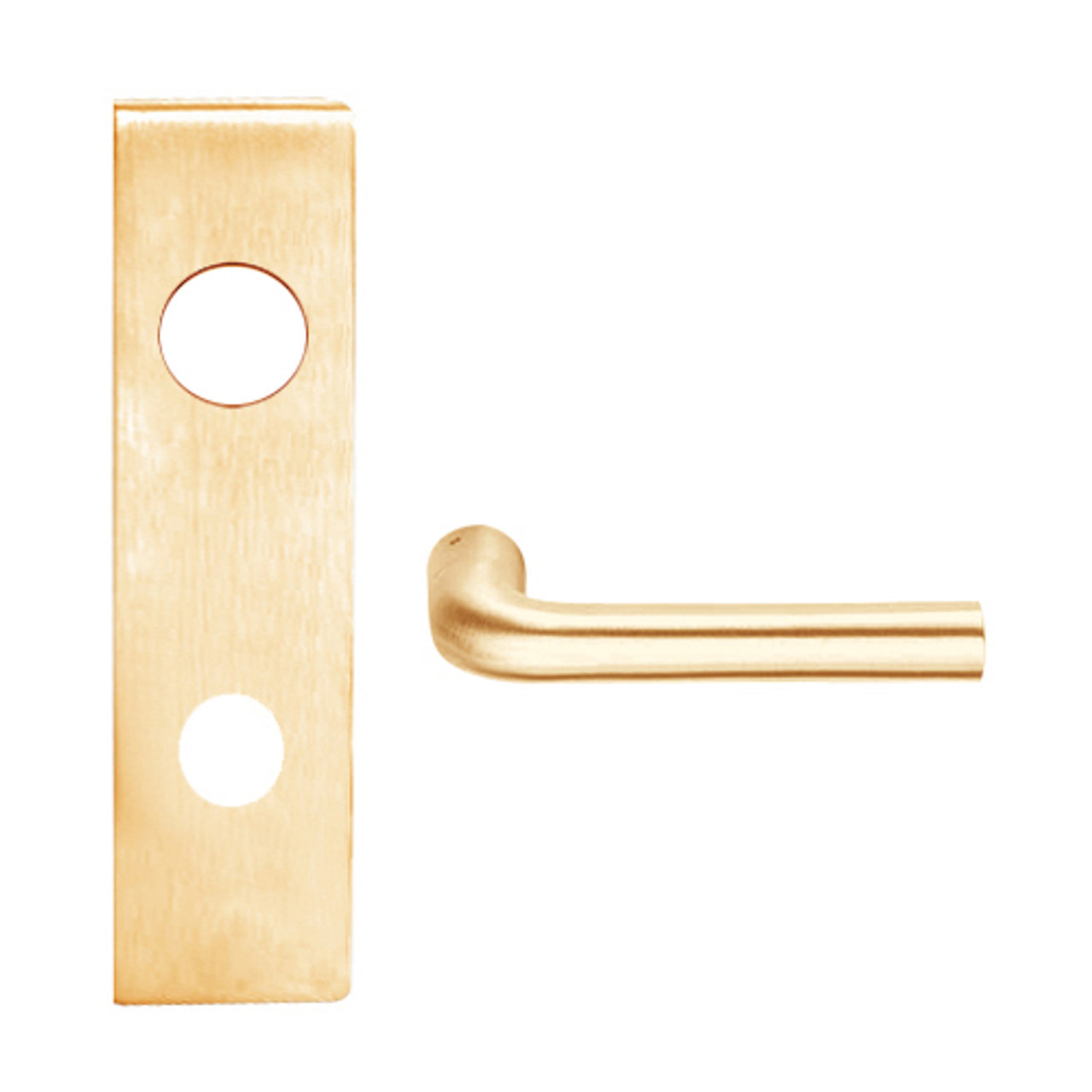 L9076J-02N-612 Schlage L Series Classroom Holdback Mortise Lock with 02 Cast Lever Design Prepped for FSIC in Satin Bronze