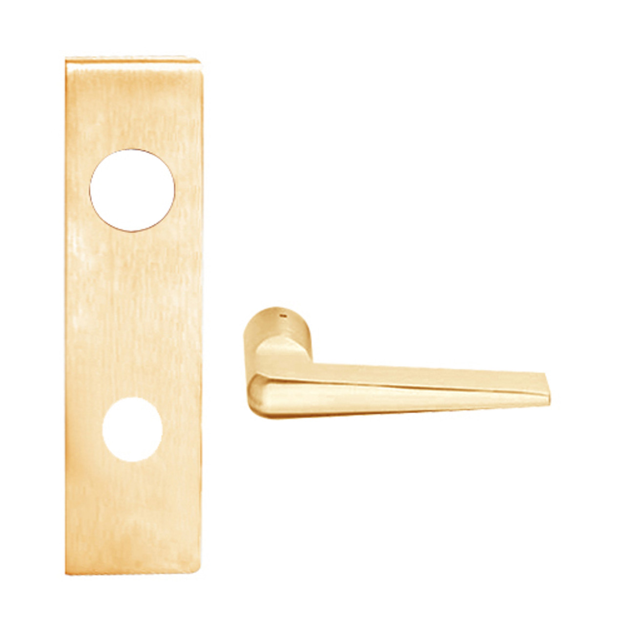 L9076J-05N-612 Schlage L Series Classroom Holdback Mortise Lock with 05 Cast Lever Design Prepped for FSIC in Satin Bronze