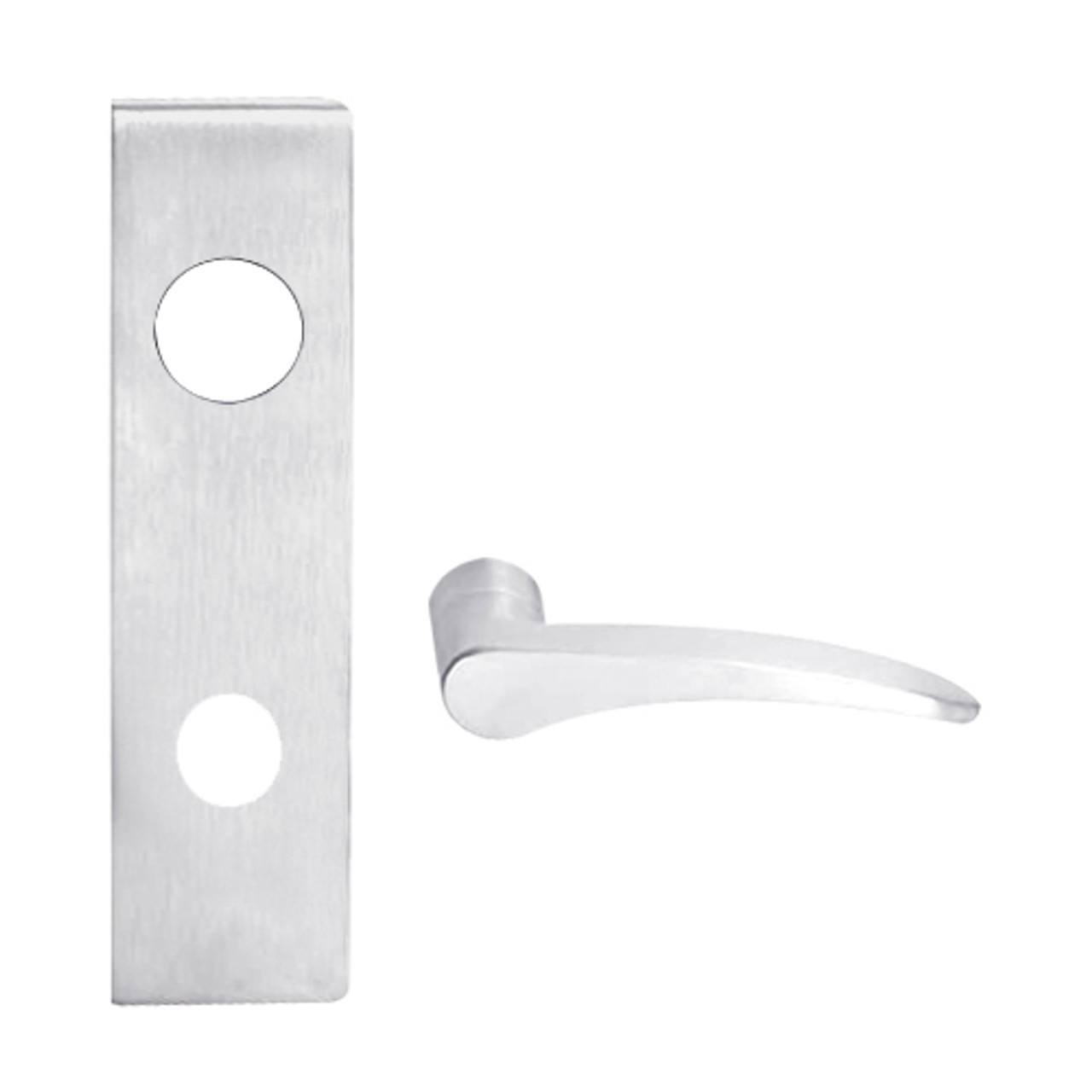 L9076J-12N-626-LH Schlage L Series Classroom Holdback Mortise Lock with 12 Cast Lever Design Prepped for FSIC in Satin Chrome
