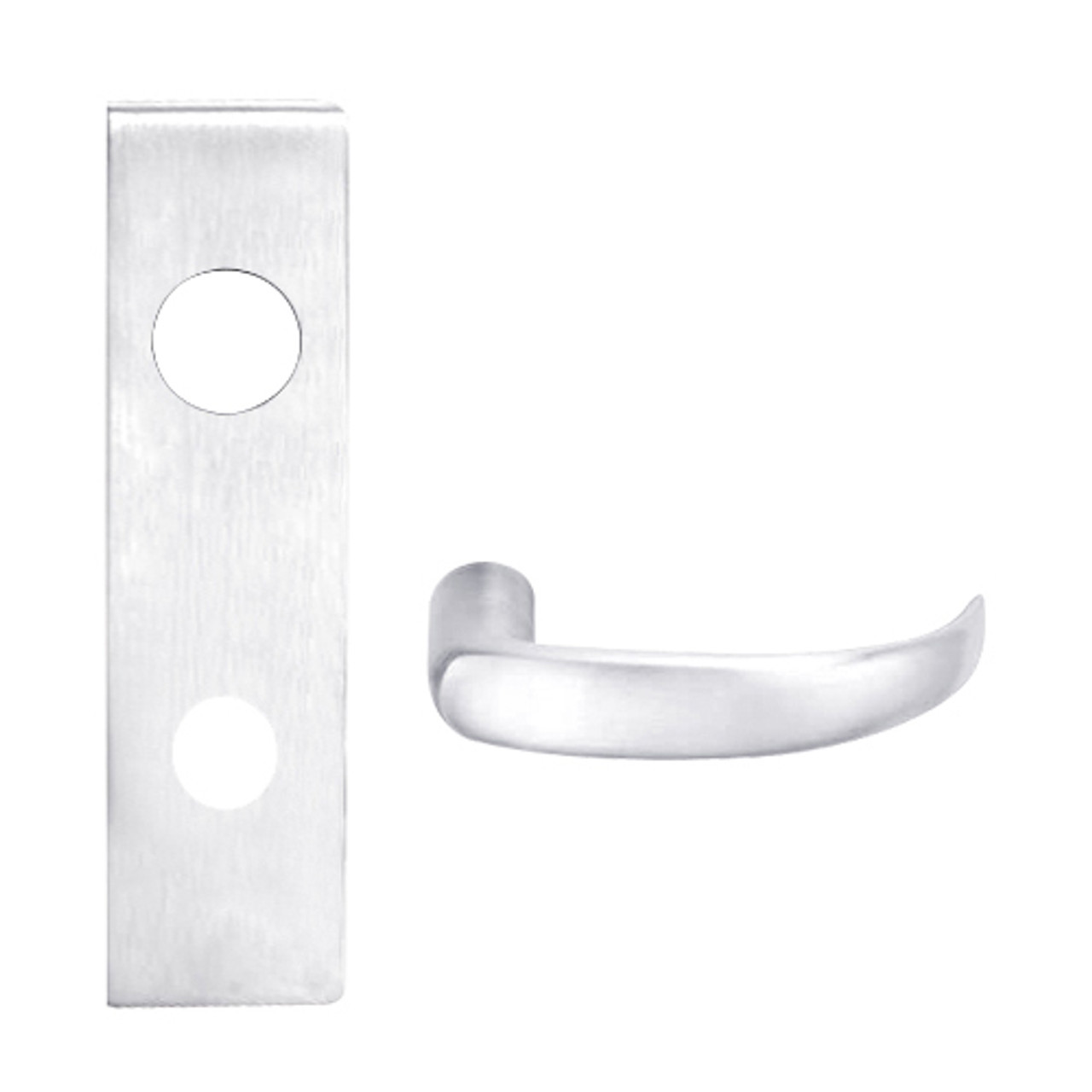 L9076J-17N-625 Schlage L Series Classroom Holdback Mortise Lock with 17 Cast Lever Design Prepped for FSIC in Bright Chrome