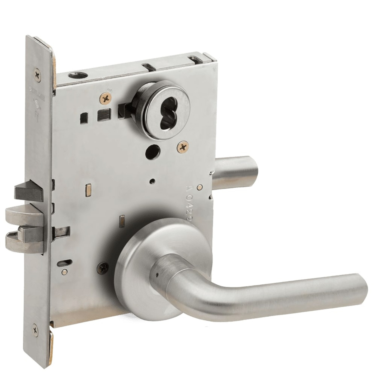 L9076J-02B-626-LX Schlage L Series Classroom Holdback - Latchbolt Monitor Mortise Lock with 02 Cast Lever Design Prepped for FSIC in Satin Chrome