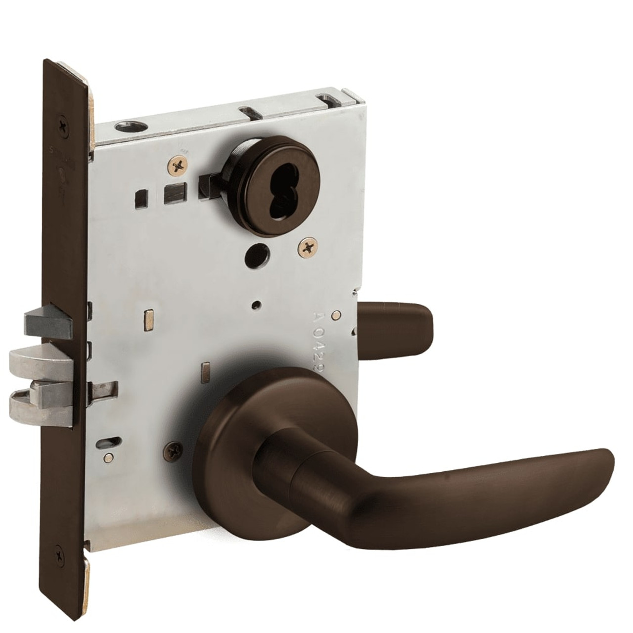 L9076J-07B-613-LX Schlage L Series Classroom Holdback - Latchbolt Monitor Mortise Lock with 07 Cast Lever Design Prepped for FSIC in Oil Rubbed Bronze
