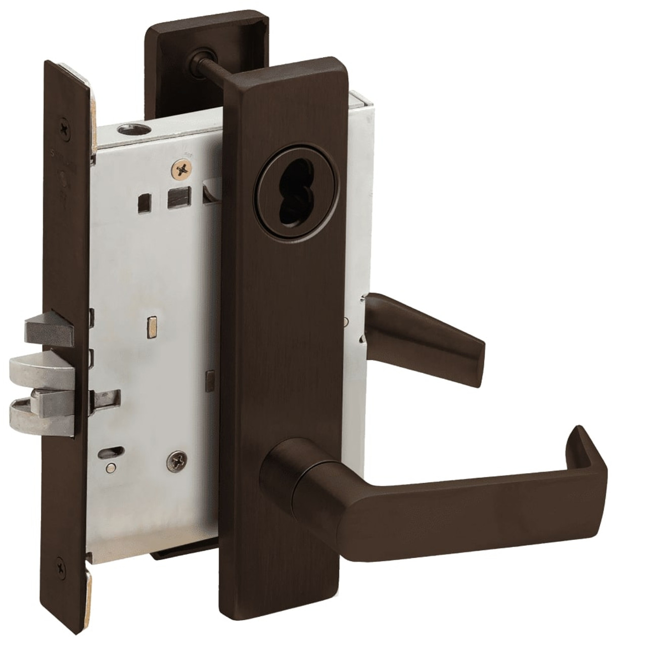L9076J-06L-613-RX Schlage L Series Classroom Holdback - Request to Exit Mortise Lock with 06 Cast Lever Design Prepped for FSIC in Oil Rubbed Bronze