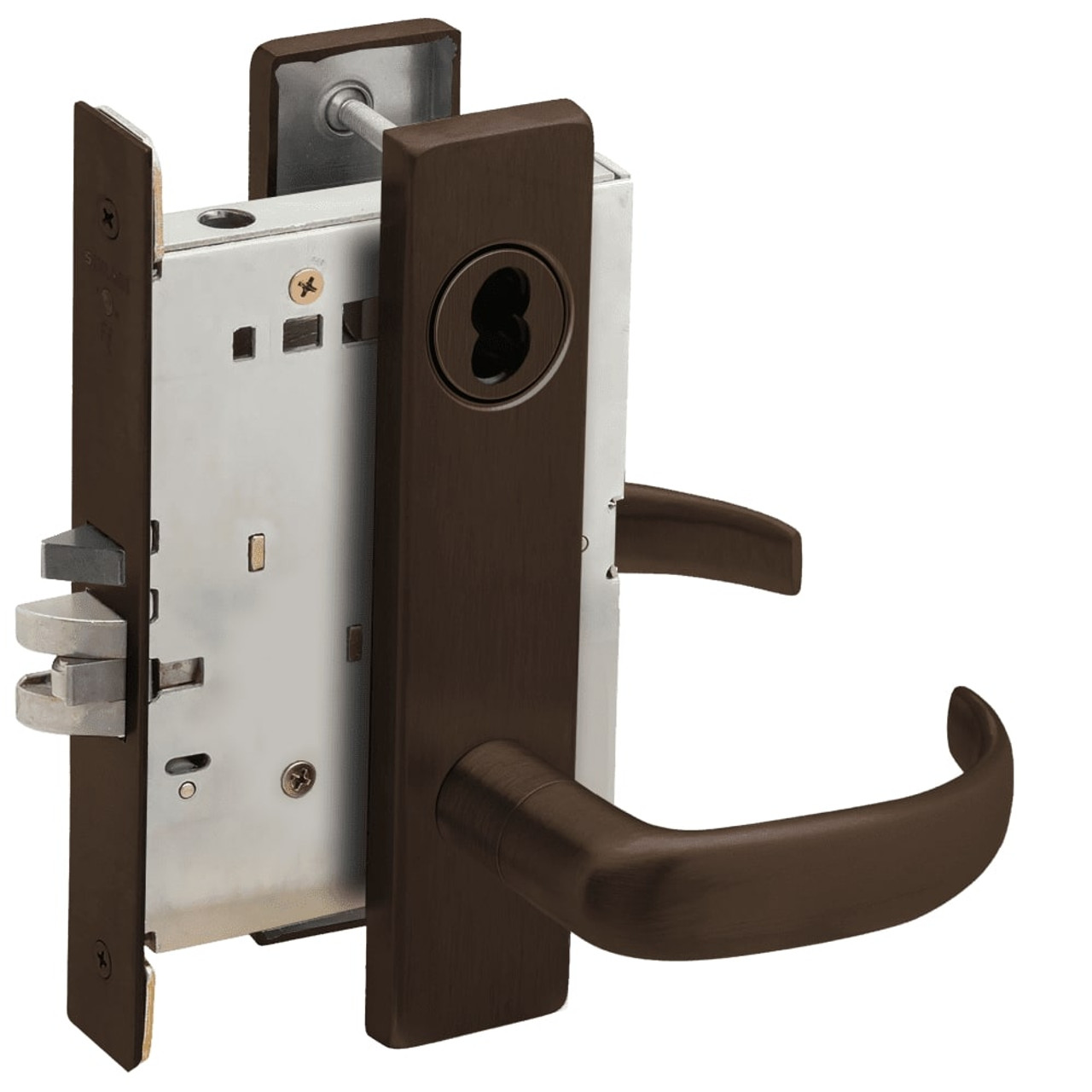 L9076J-17L-613-LX Schlage L Series Classroom Holdback - Latchbolt Monitor Mortise Lock with 17 Cast Lever Design Prepped for FSIC in Oil Rubbed Bronze