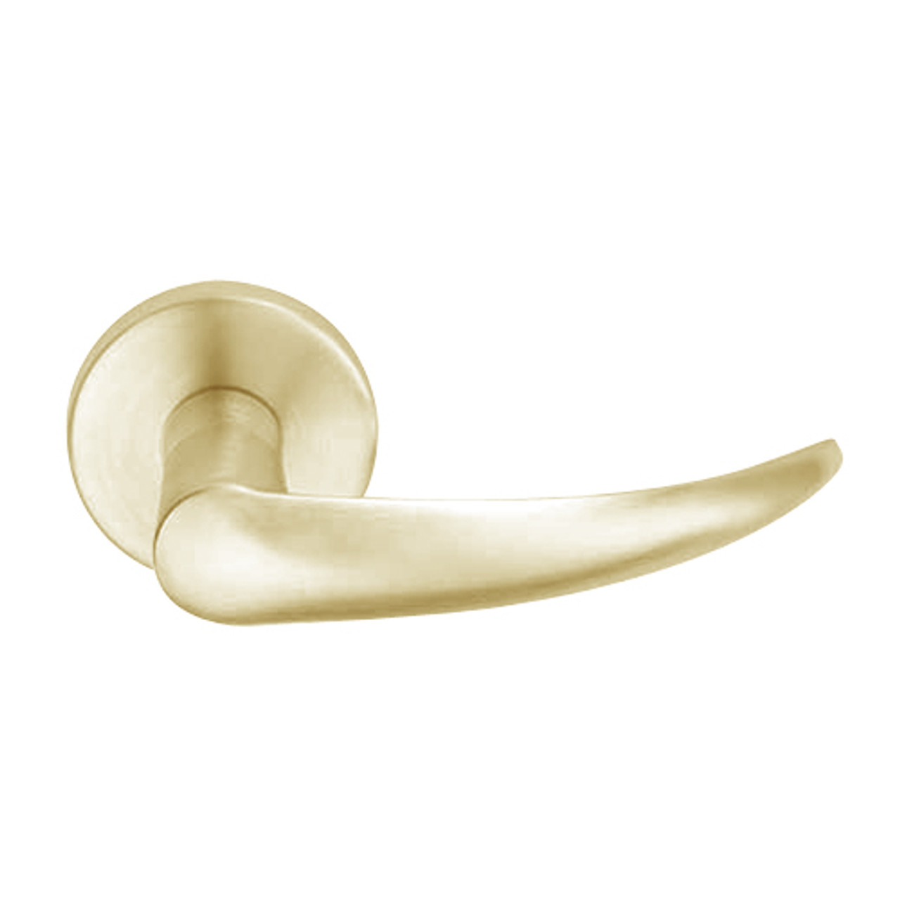 L9076B-OME-B-606 Schlage L Series Classroom Holdback Mortise Lock with Omega Lever Design Prepped for SFIC in Satin Brass