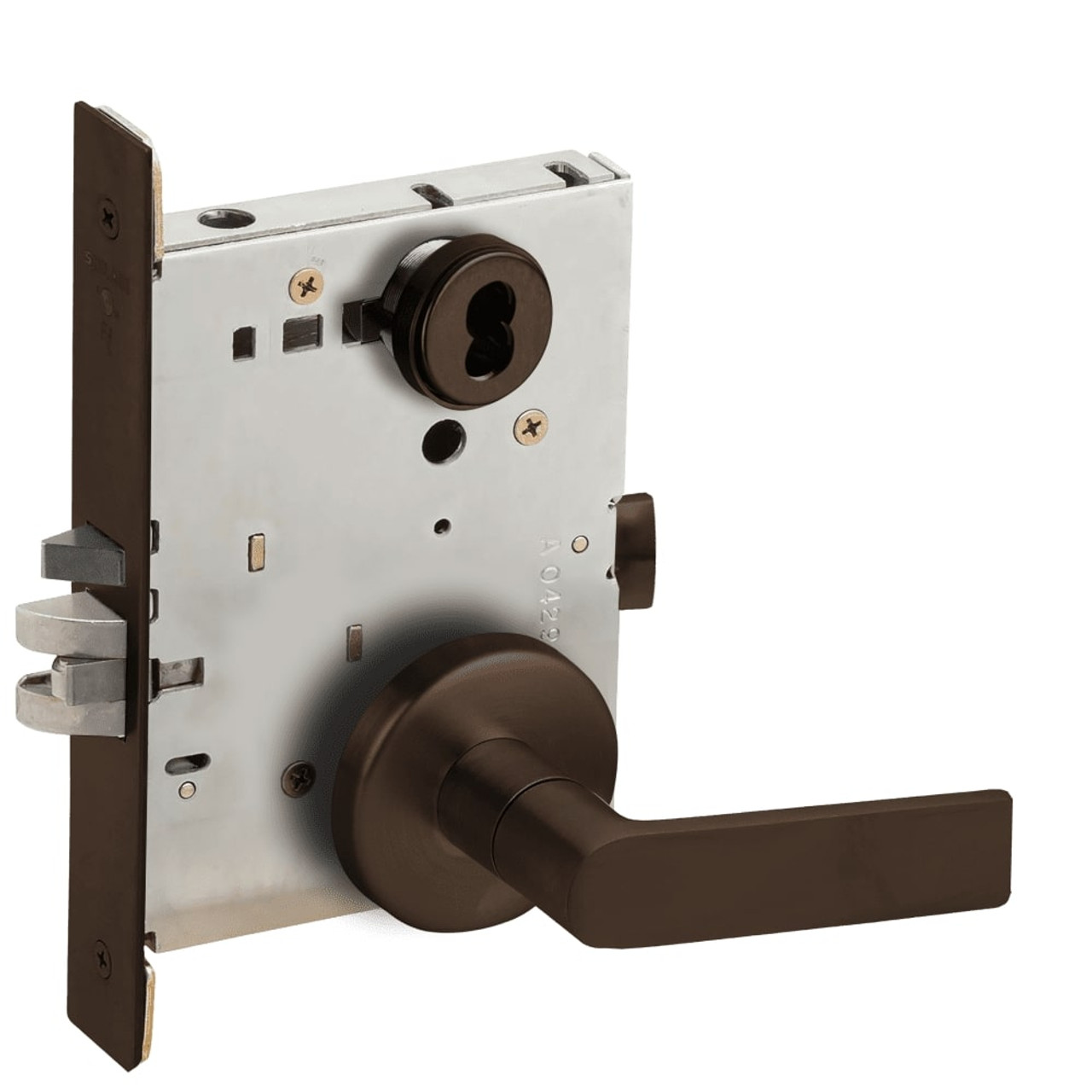 L9076B-01B-613-LX Schlage L Series Classroom Holdback - Latchbolt Monitor Mortise Lock with 01 Cast Lever Design Prepped for SFIC in Oil Rubbed Bronze