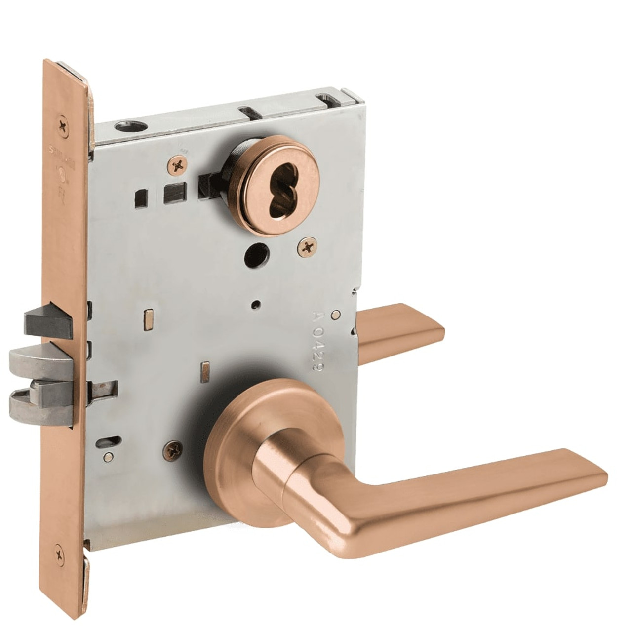 L9076B-05A-612-LX Schlage L Series Classroom Holdback - Latchbolt Monitor Mortise Lock with 05 Cast Lever Design Prepped for SFIC in Satin Bronze