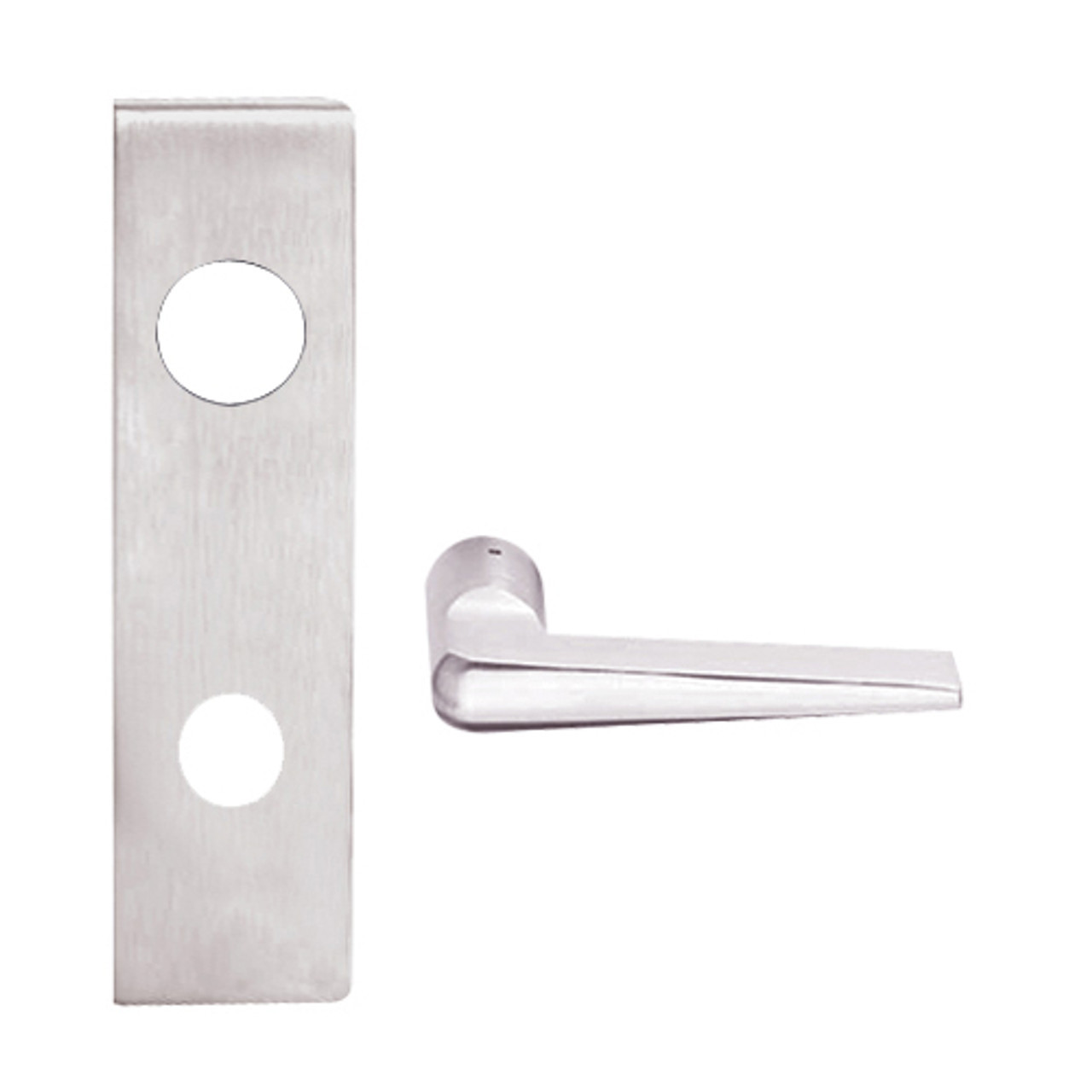 L9076B-05N-629 Schlage L Series Classroom Holdback Mortise Lock with 05 Cast Lever Design Prepped for SFIC in Bright Stainless Steel