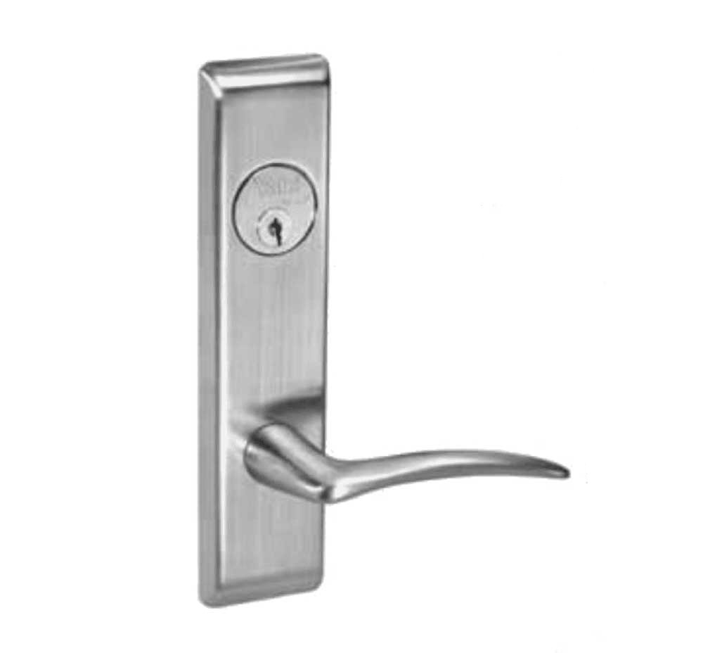 ARCN8830-2FL-625-RH-ICLC-MELR Yale 8800FL Series Double Cylinder Mortise Asylum Locks with Arcadia Lever - Right-Handed Lock Prepped LFIC in Bright Chrome