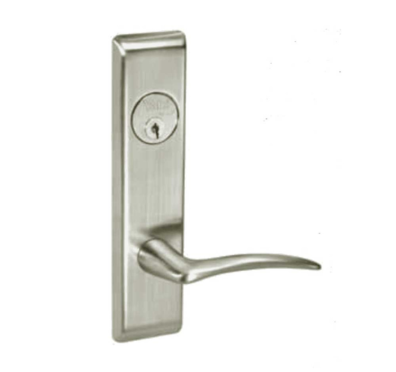ARCN8830-2FL-629-LH-LC-MELR Yale 8800FL Series Less Cylinder Mortise Asylum Locks with Arcadia Lever - Left-Handed in Bright Stainless Steel