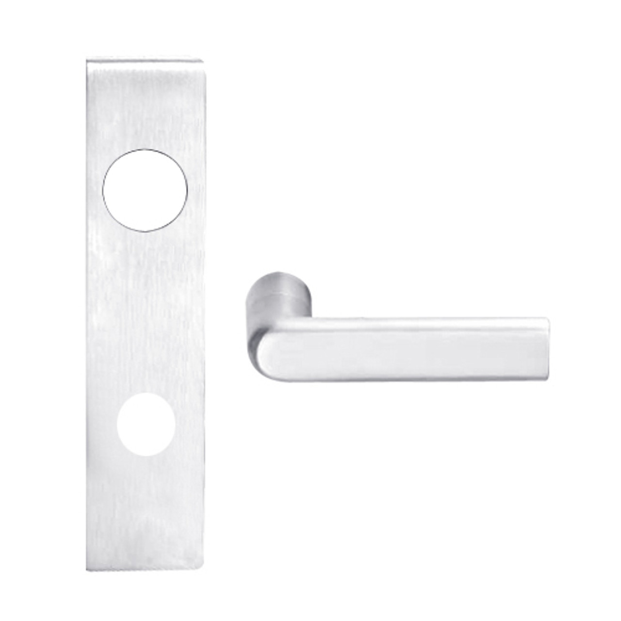 L9076B-OME-L-625 Schlage L Series Classroom Holdback Mortise Lock with Omega Lever Design Prepped for SFIC in Bright Chrome
