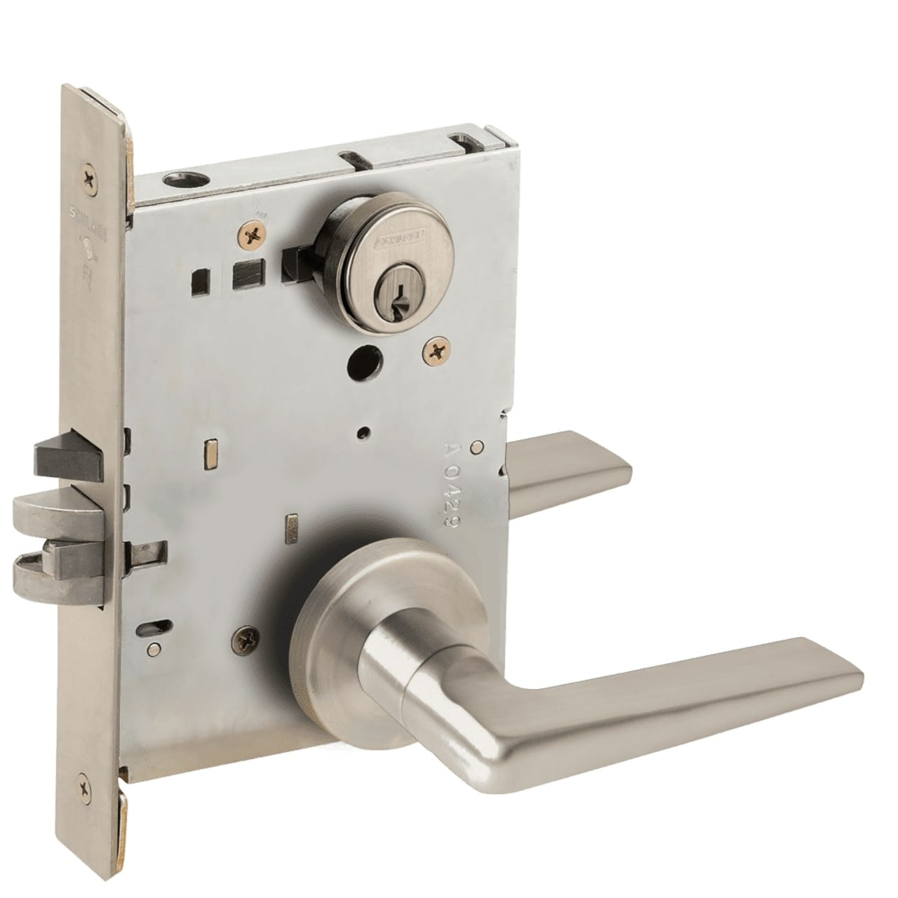 LV9070P-05A-619 Schlage L Series Vandlgard - Classroom Commercial Mortise Lock with 05 Cast Lever Design in Satin Nickel