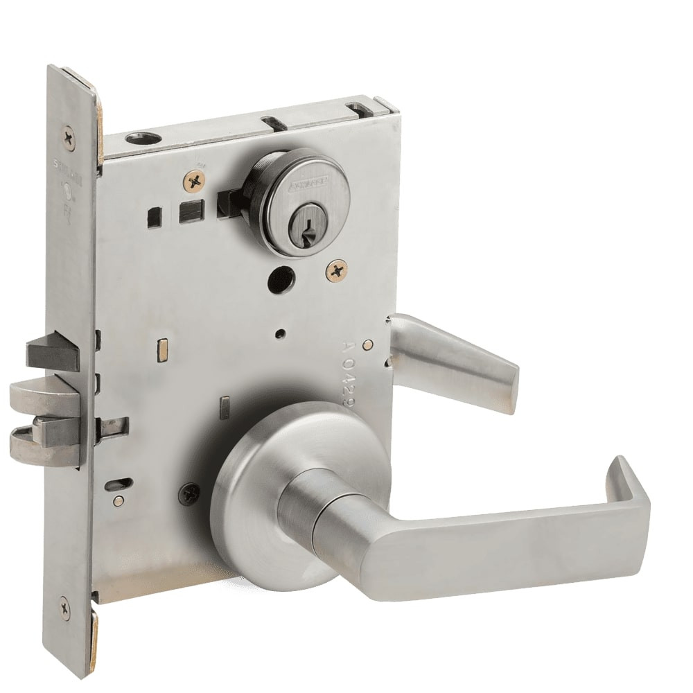 LV9070P-06B-630 Schlage L Series Vandlgard - Classroom Commercial Mortise Lock with 06 Cast Lever Design in Satin Stainless Steel