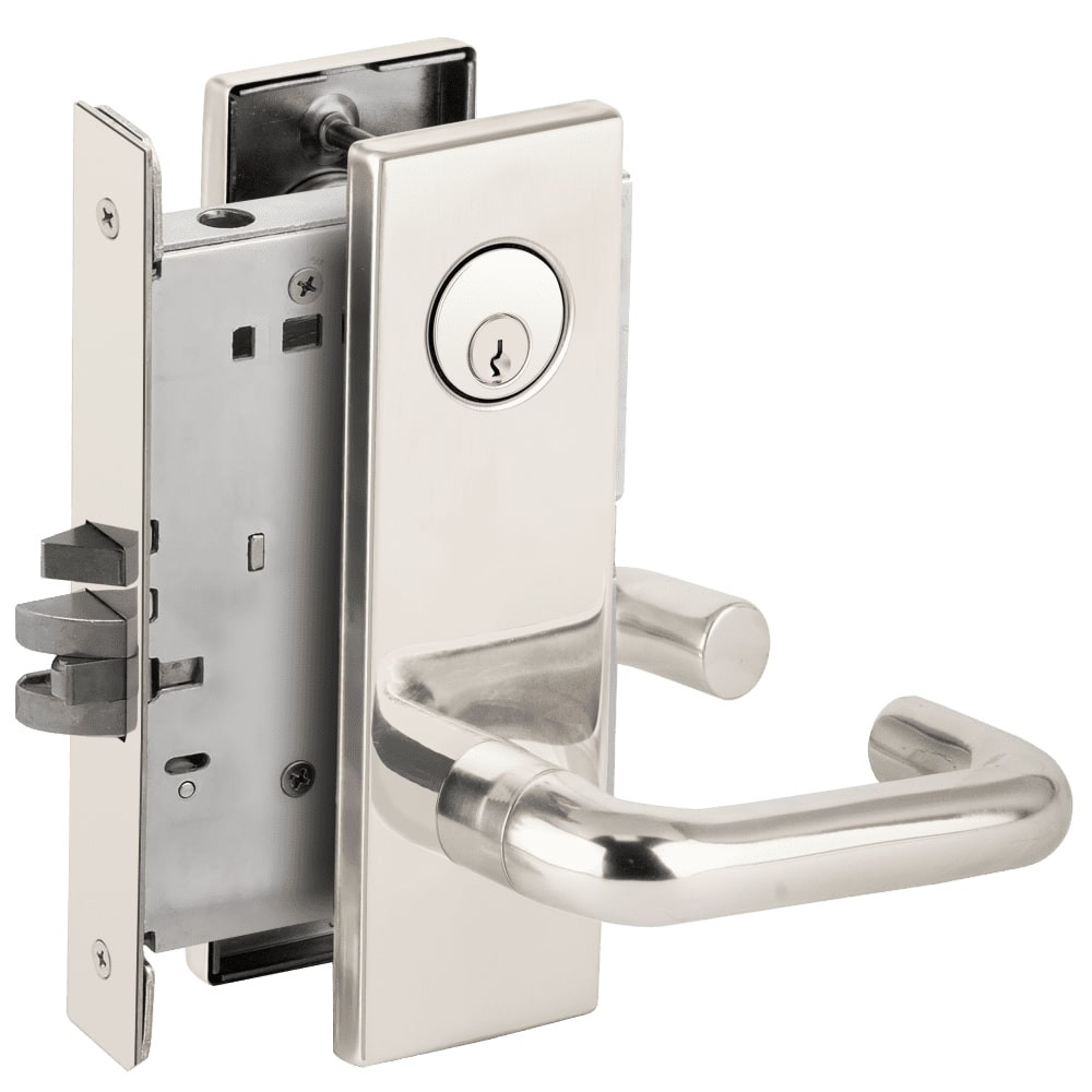 LV9070P-03N-629-RX Schlage L Series Vandlgard - Classroom Commercial - Request to Exit Mortise Lock with 03 Cast Lever Design in Bright Stainless Steel