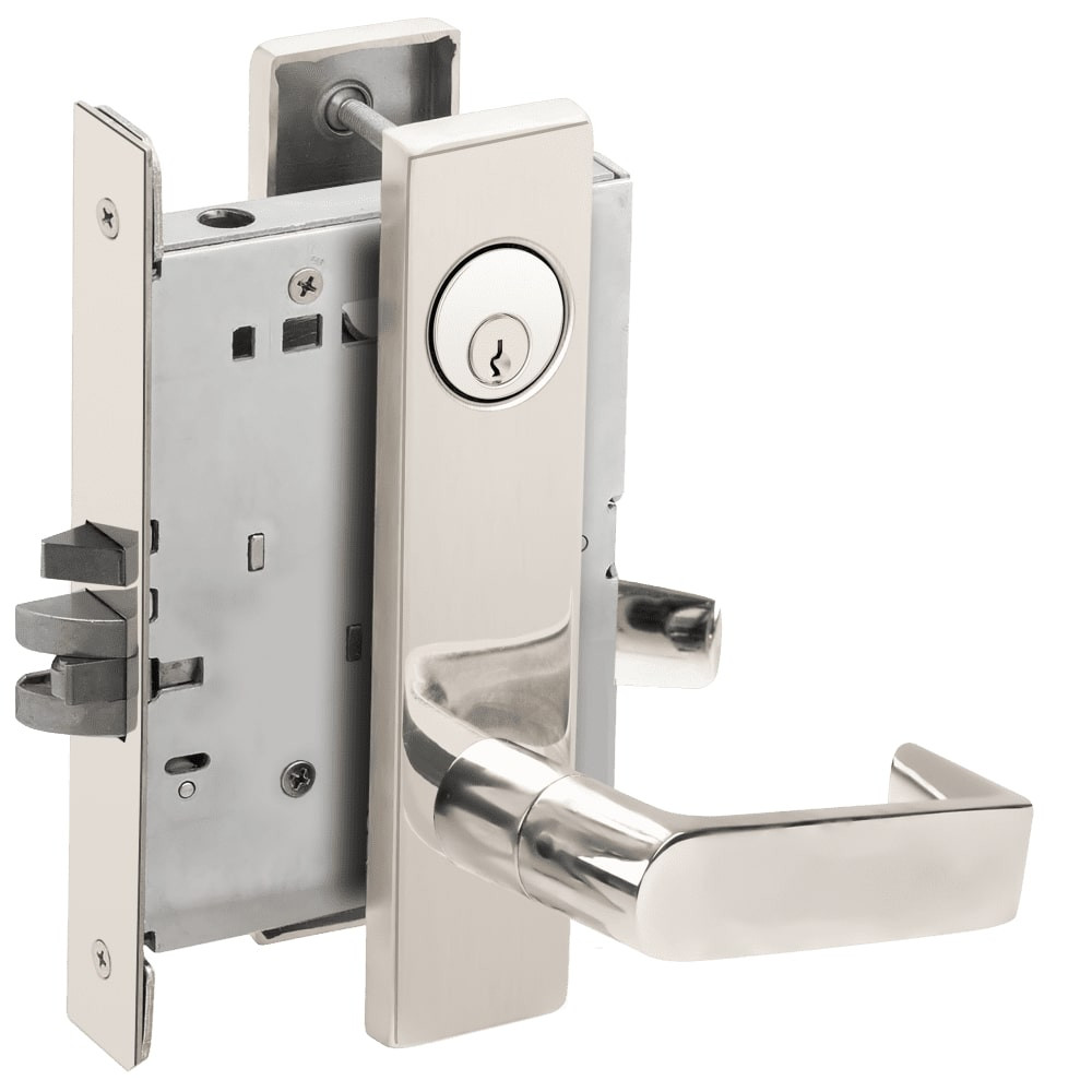 LV9070P-06L-629-RX Schlage L Series Vandlgard - Classroom Commercial - Request to Exit Mortise Lock with 06 Cast Lever Design in Bright Stainless Steel