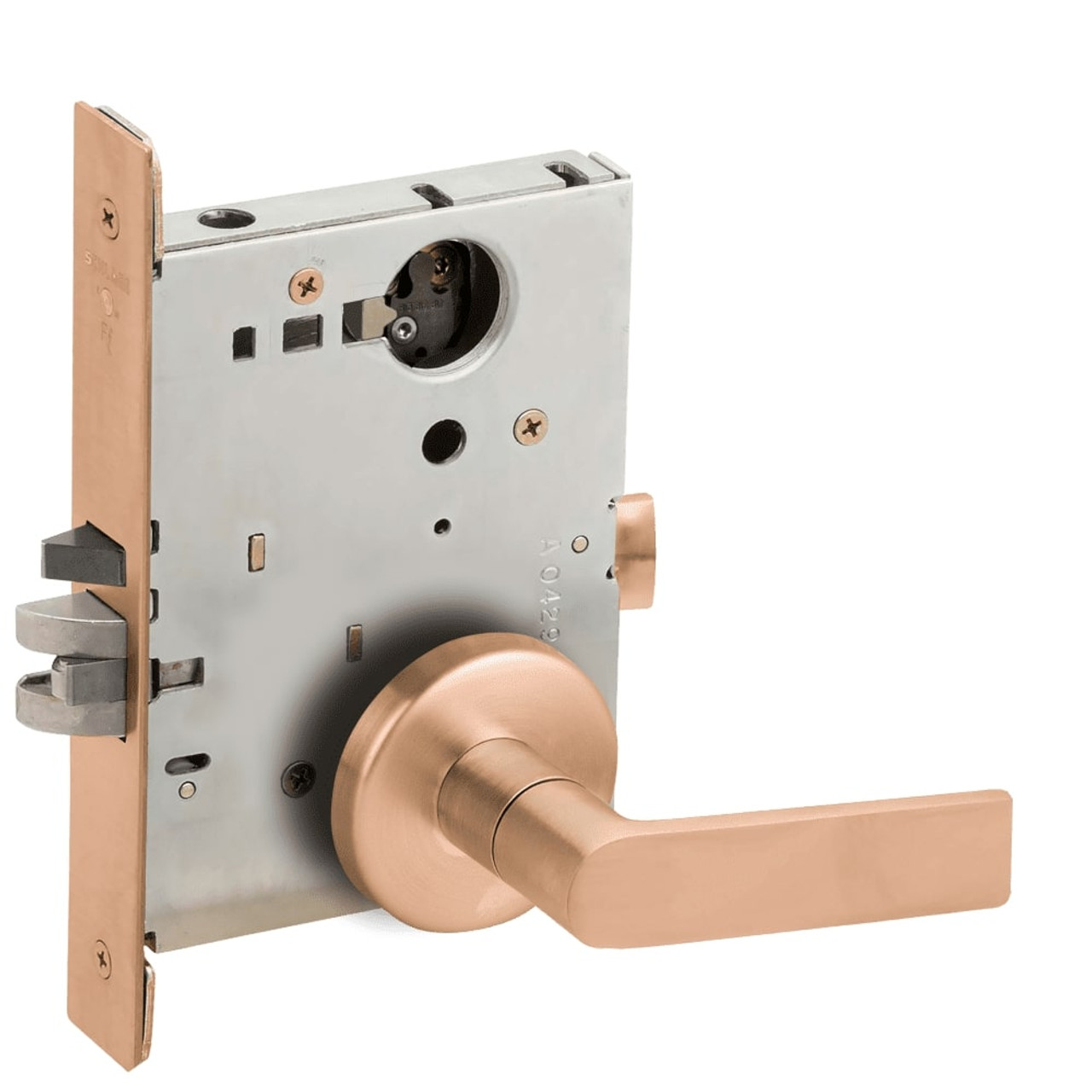 LV9070L-01B-612 Schlage L Series Vandlgard - Less Cylinder Classroom Commercial Mortise Lock with 01 Cast Lever Design in Satin Bronze