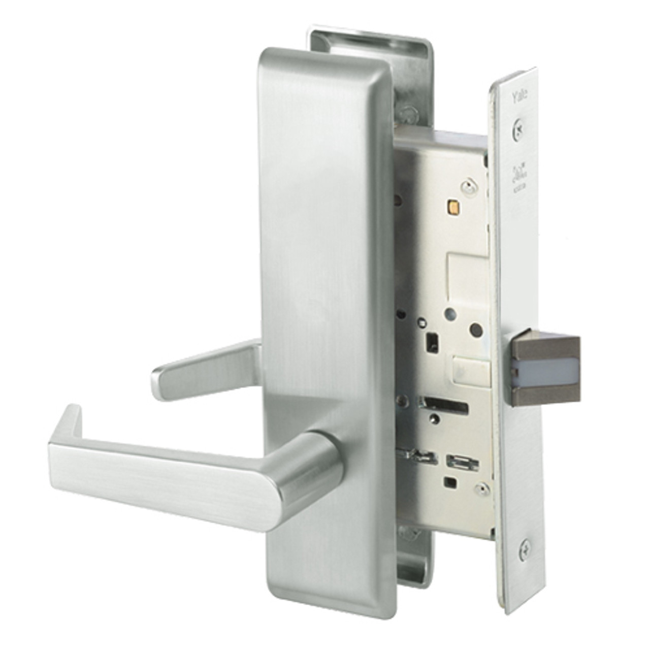 AUCN8801FL-618-MELR-REX Yale 8800FL Series Non-Keyed Mortise Passage Locks - Request to Exit with Augusta Lever in Bright Nickel AUCN8801FL-618-MELR-REX Yale 8800FL Series Non-Keyed Mortise Passage Locks - Request to Exit with Augusta Lever in Bright Nickel