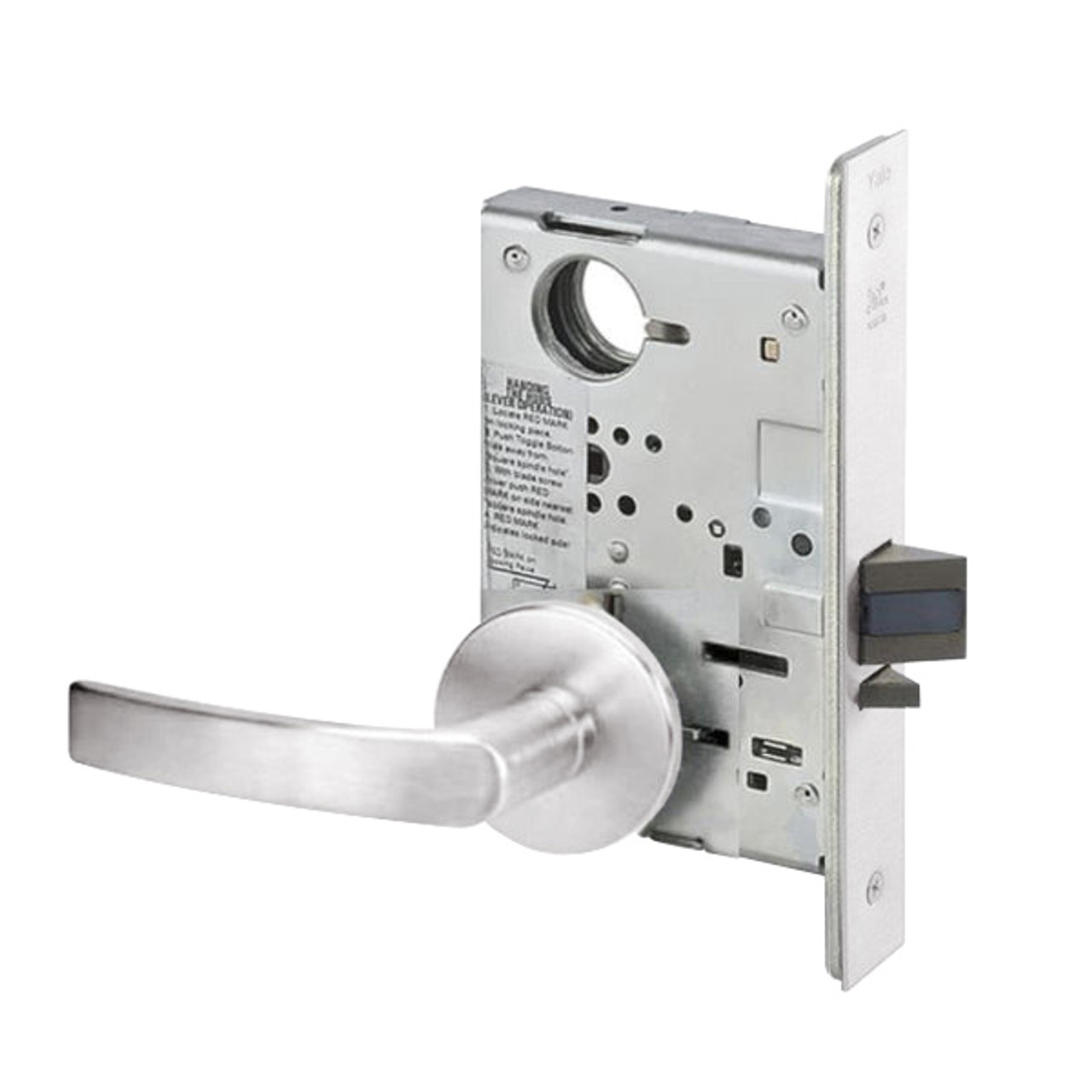 MOR8805FL-629-ICLC-MELR-REX Yale 8800FL Series Single Cylinder Mortise Storeroom/Closet Locks - Request to Exit Switch with Monroe Lever Lock Prepped LFIC in Bright Stainless Steel MOR8805FL-629-ICLC-MELR-REX Yale 8800FL Series Single Cylinder Mortise Storeroom/Closet Locks - Request to Exit Switch with Monroe Lever Lock Prepped LFIC in Bright Stainless Steel