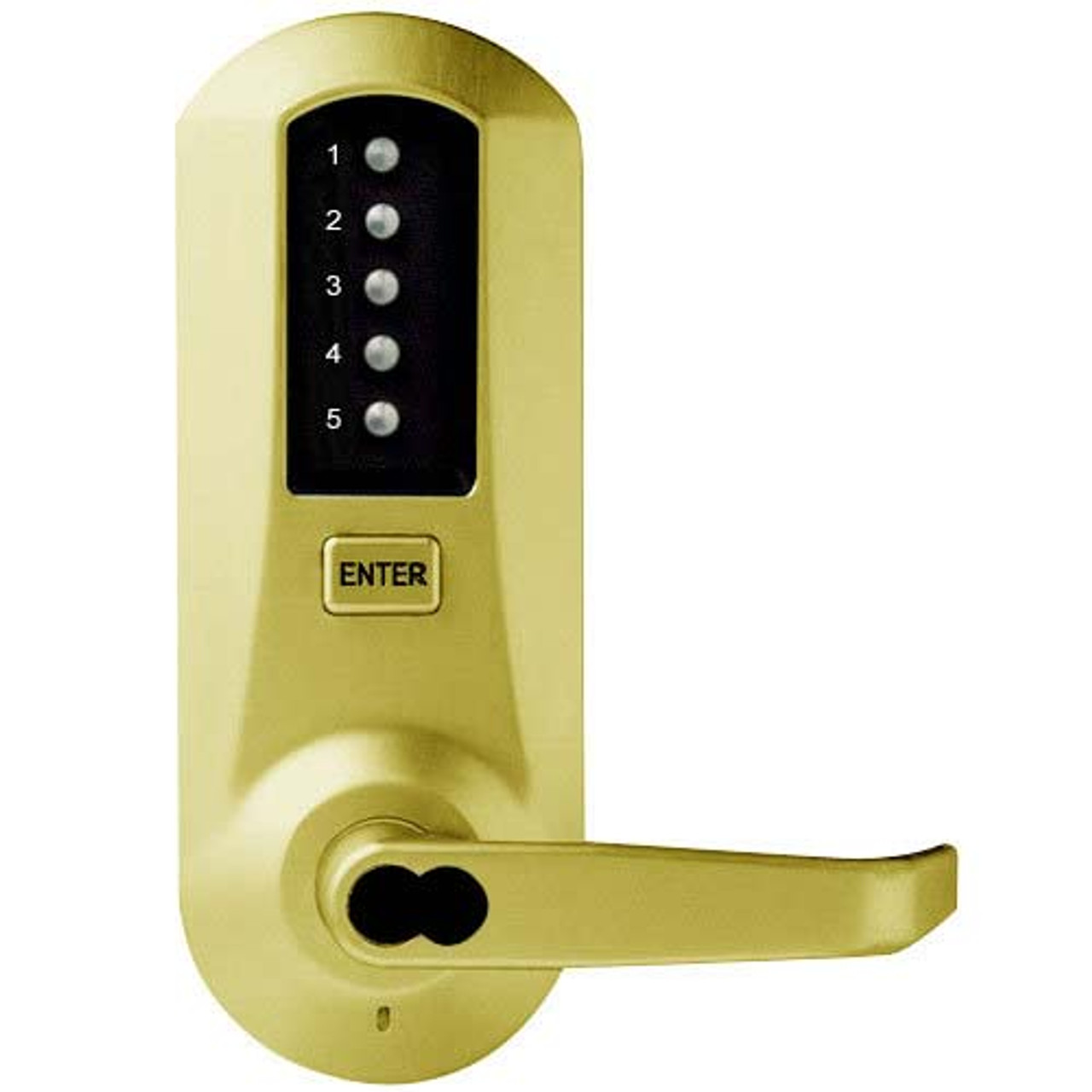 Simplex Pushbutton Lock in Bright Brass Finish